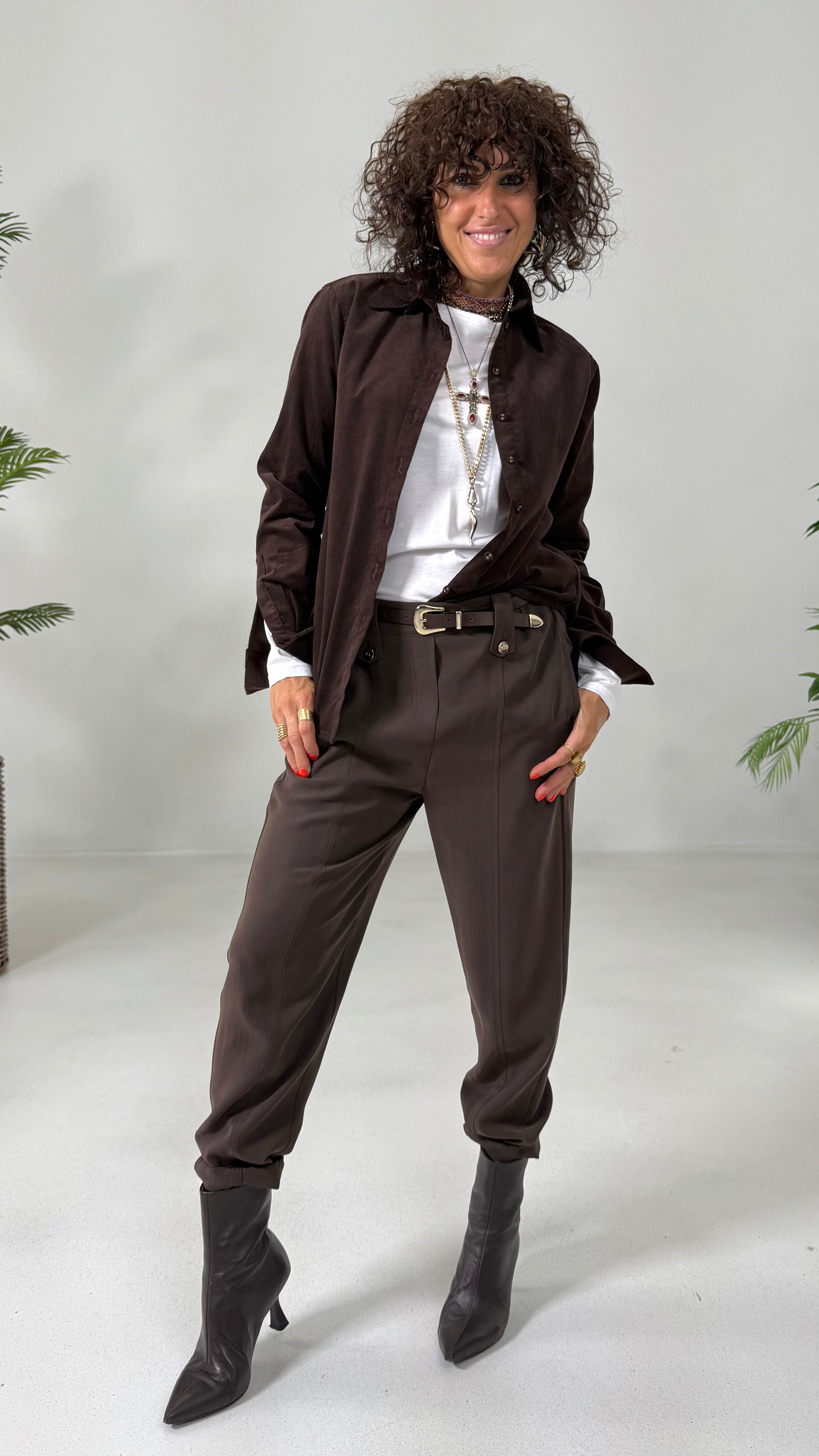 T-SHIRT BASIC MANICA LUNGA IN JERSEY DI COTONE MODAL