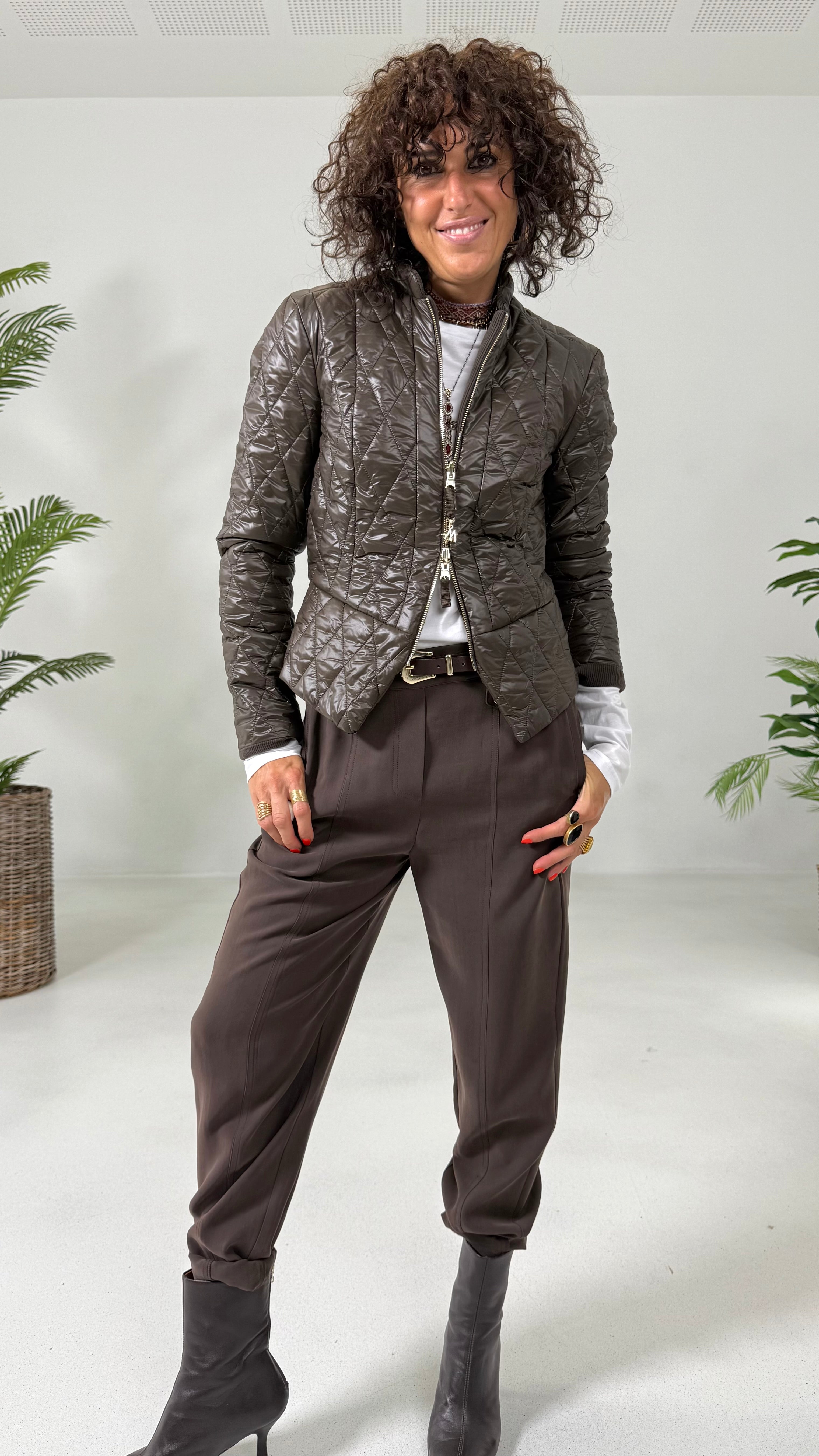 GIACCHINO DOUBLE FACE TRAPUNTATO CON ZIP