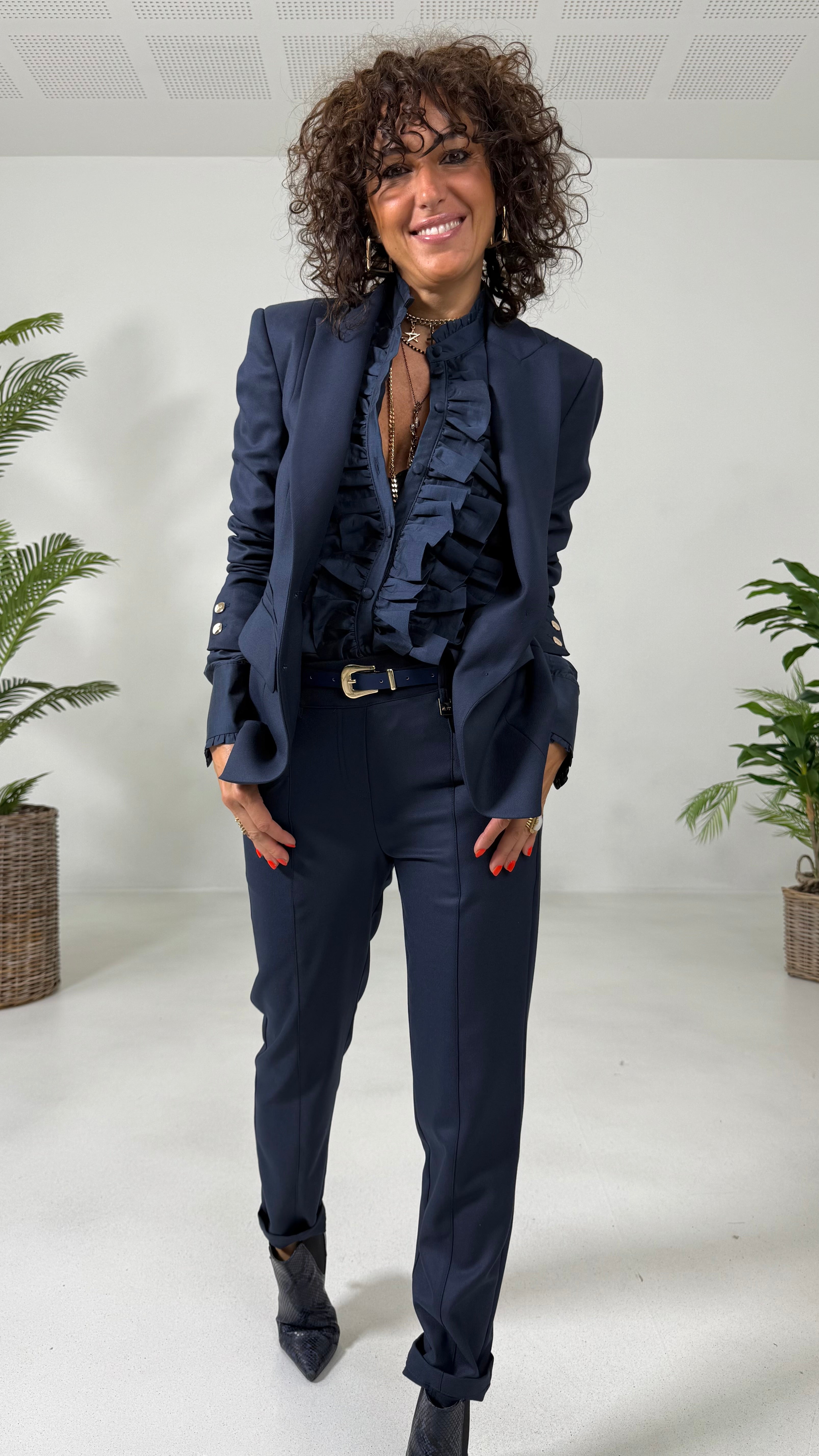 GIACCA BLAZER MONOPETTO IN FLANELLA CARDATA