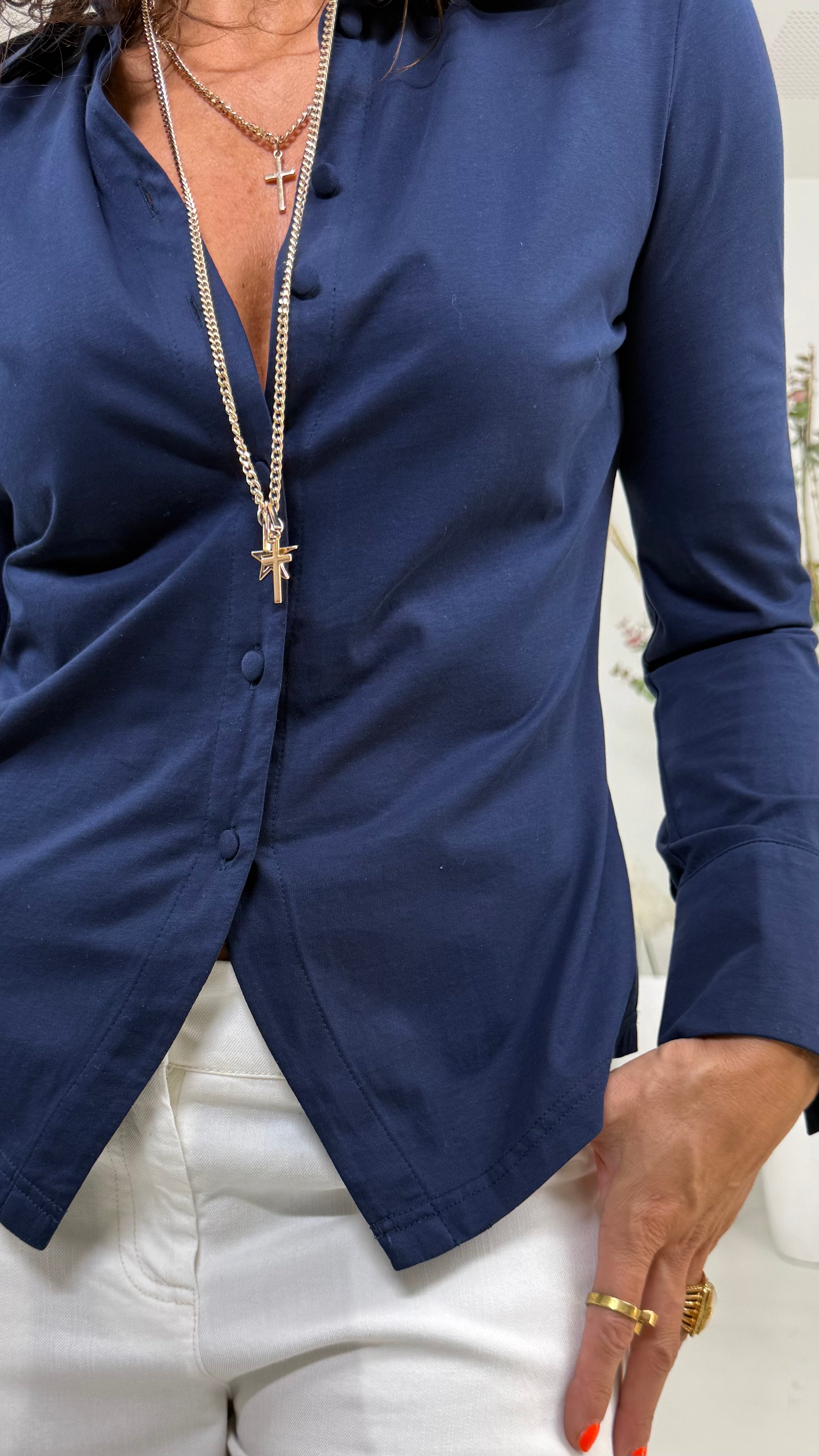 CAMICIA IN JERSEY DI COTONE MODAL