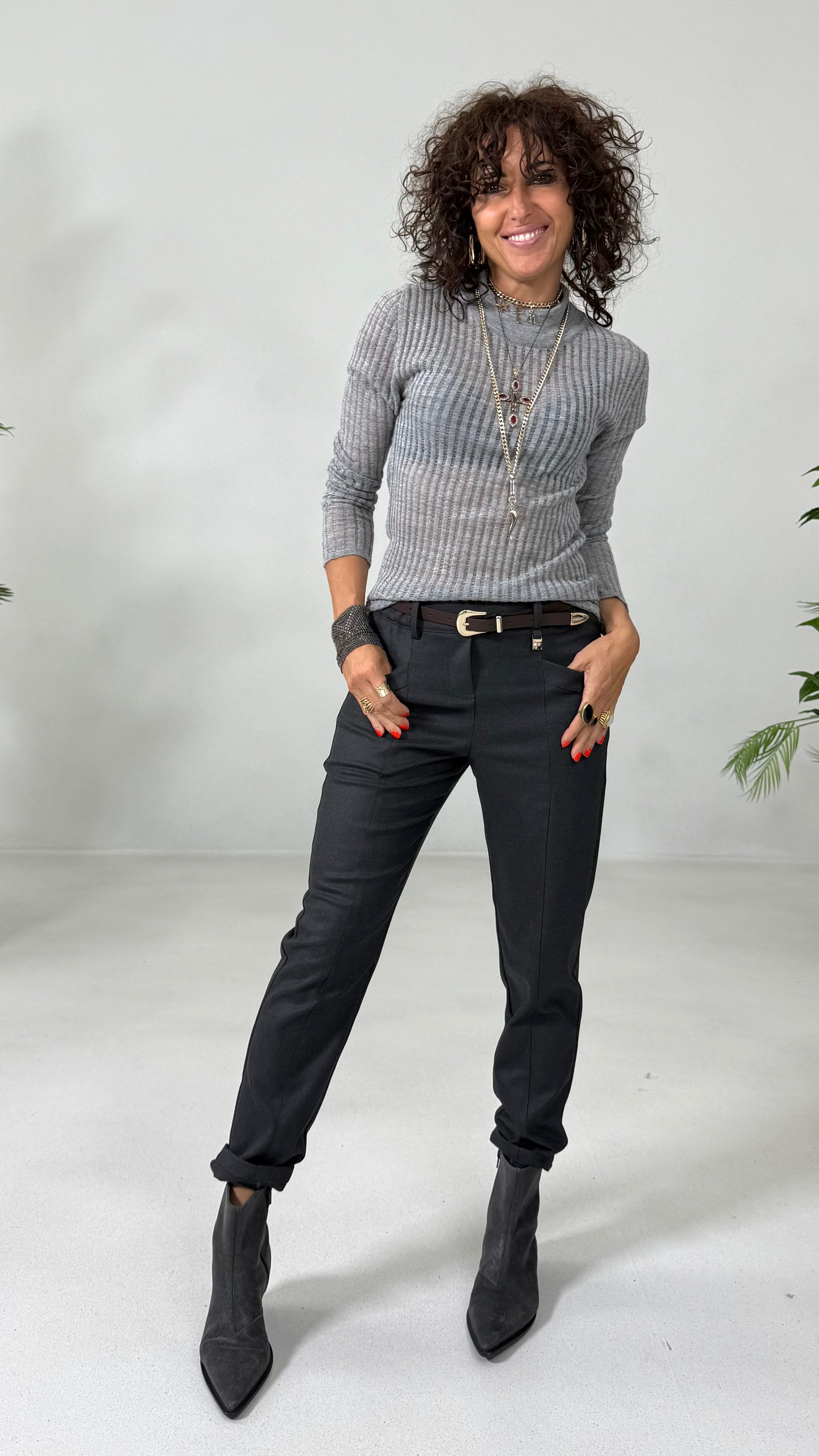 PANTALONE LINEA BASIC IN FLANELLA CARDATA