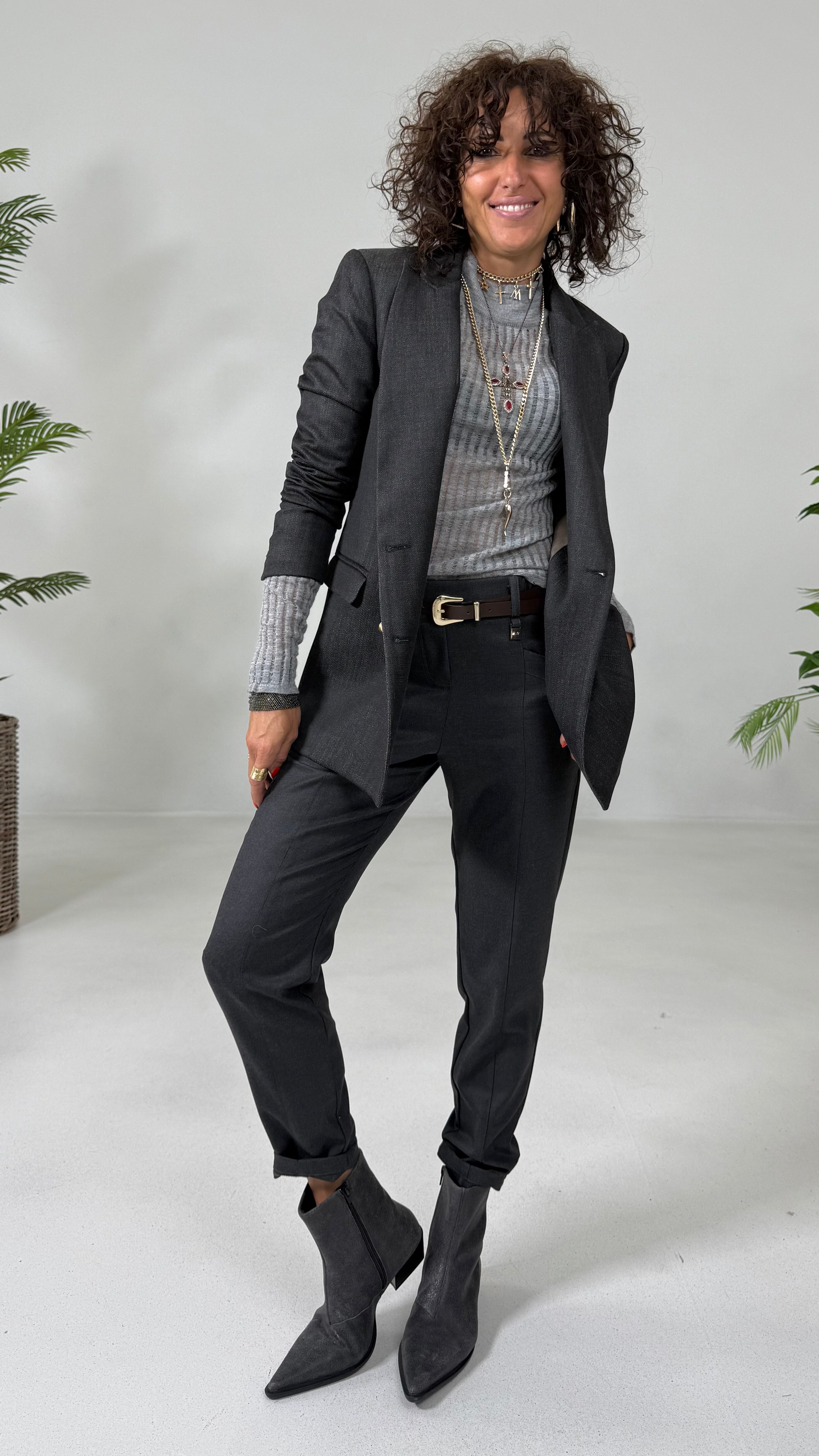 PANTALONE LINEA BASIC IN FLANELLA CARDATA