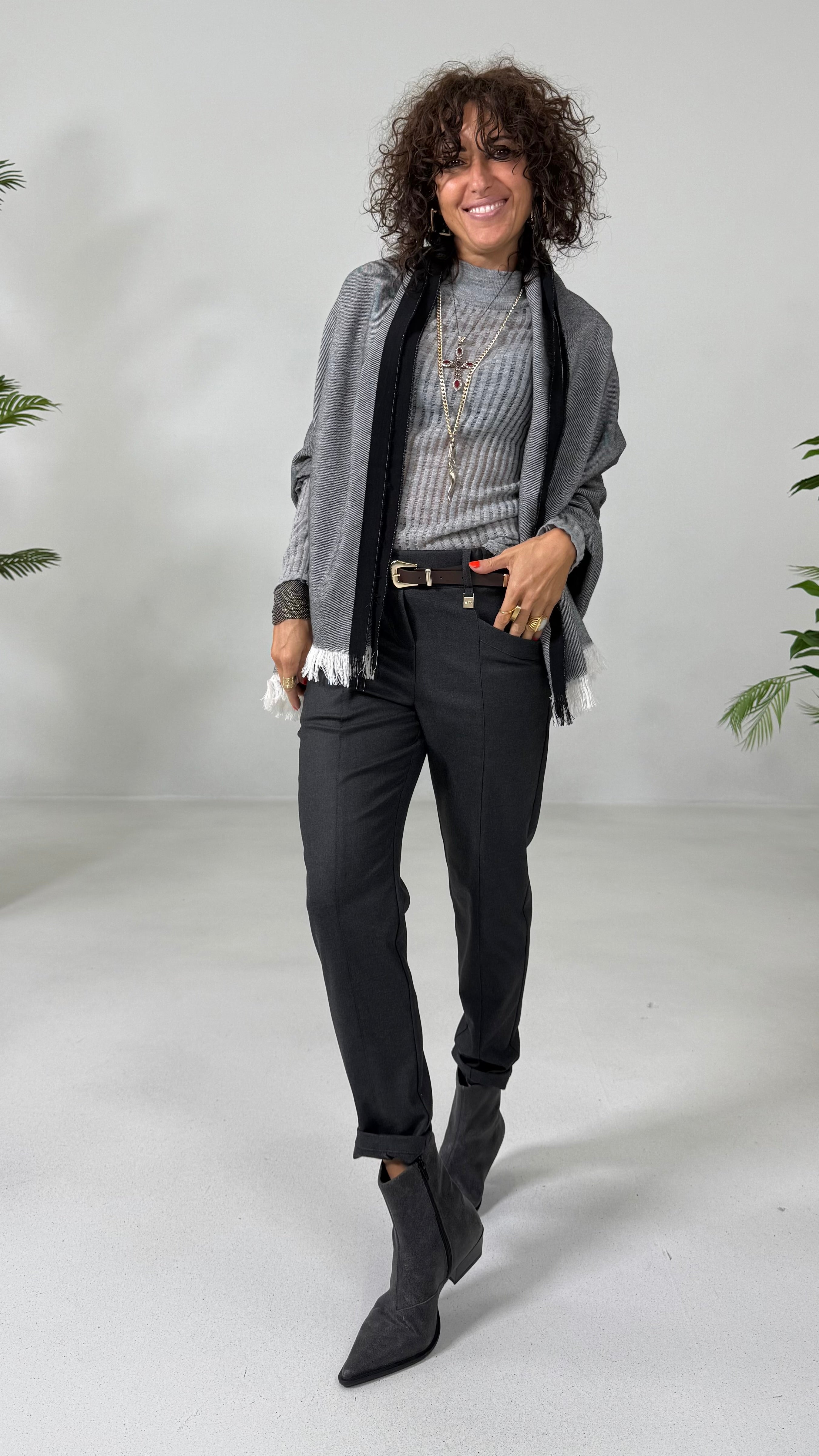 PANTALONE LINEA BASIC IN FLANELLA CARDATA