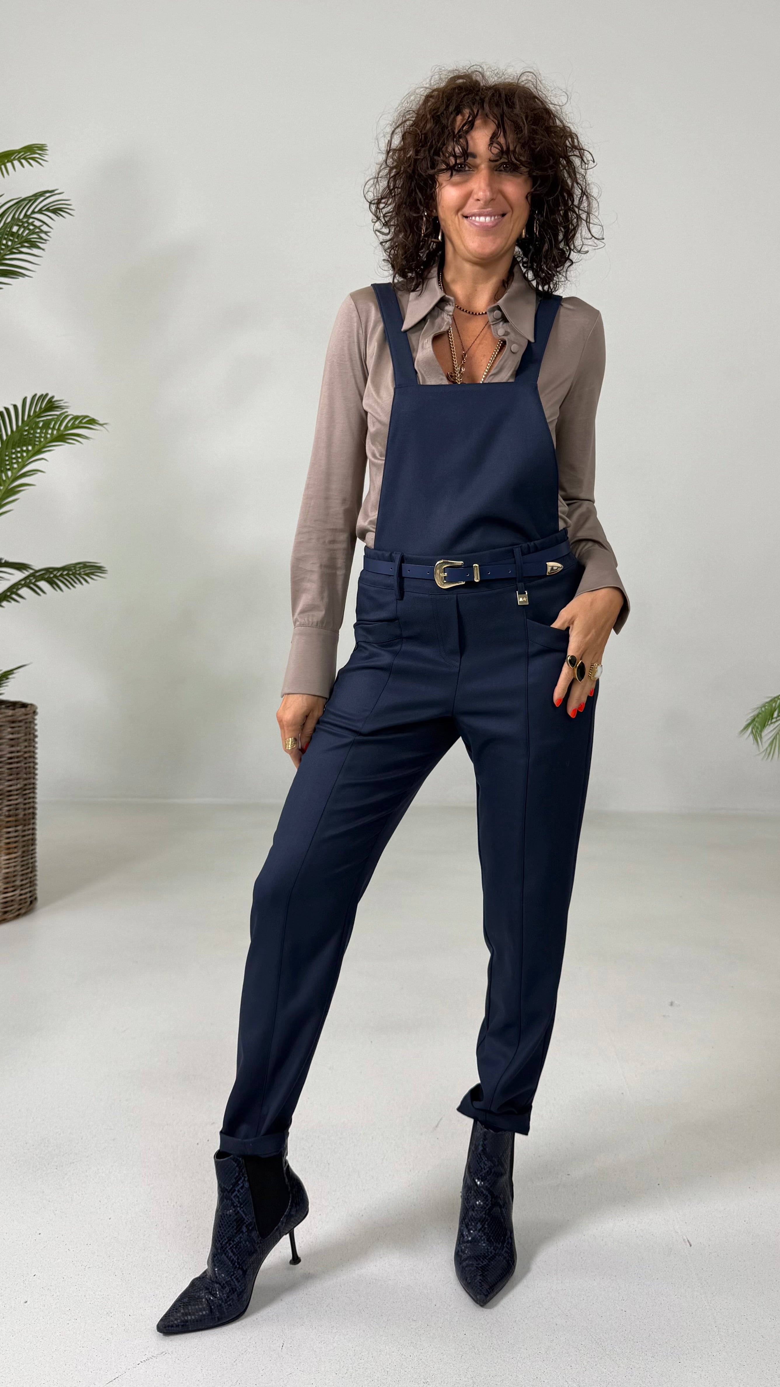 PETTORINA PER EFFETTO SALOPETTE IN FLANELLA CARDATA