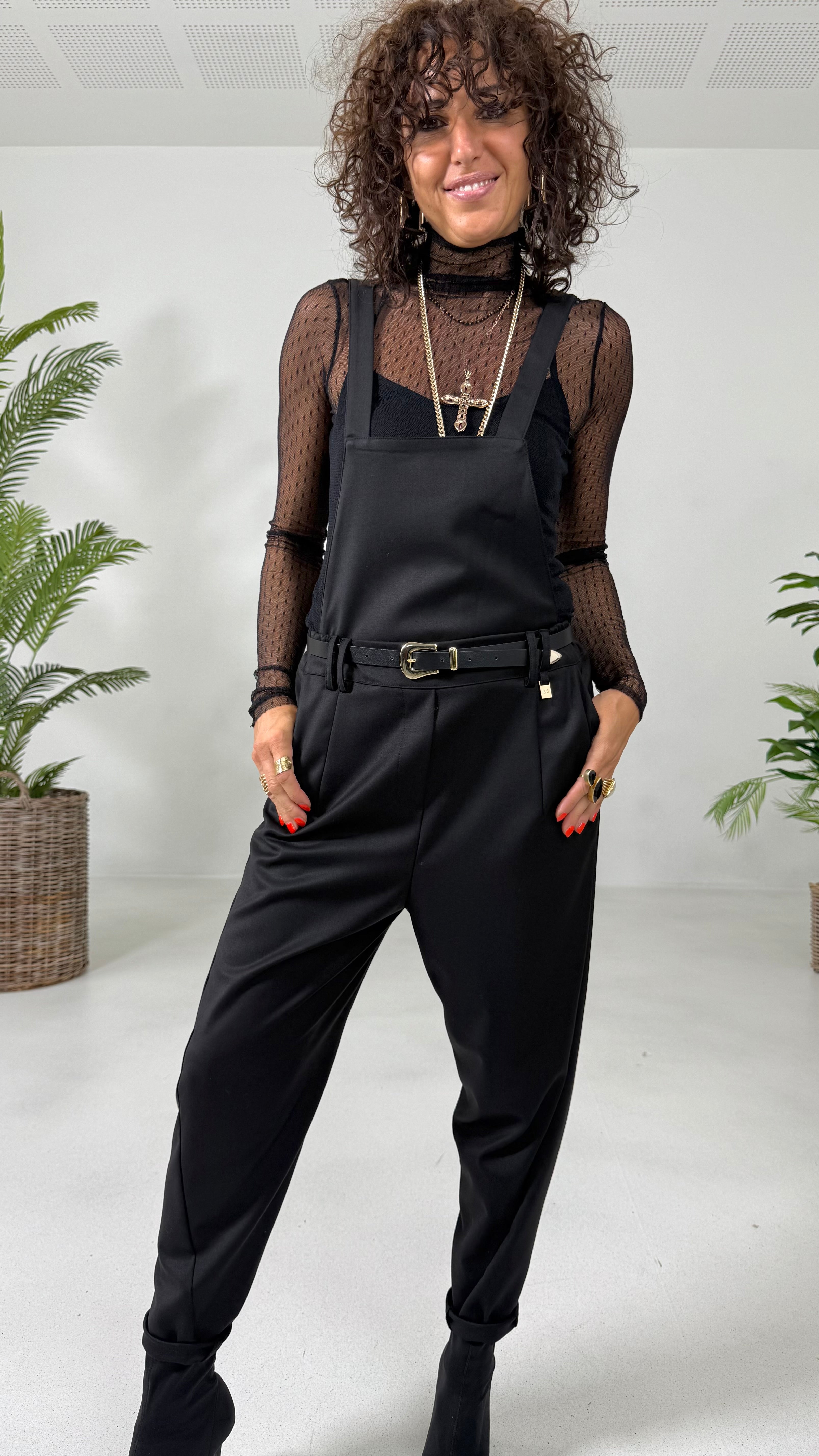 PETTORINA PER EFFETTO SALOPETTE IN FLANELLA PETTINATA