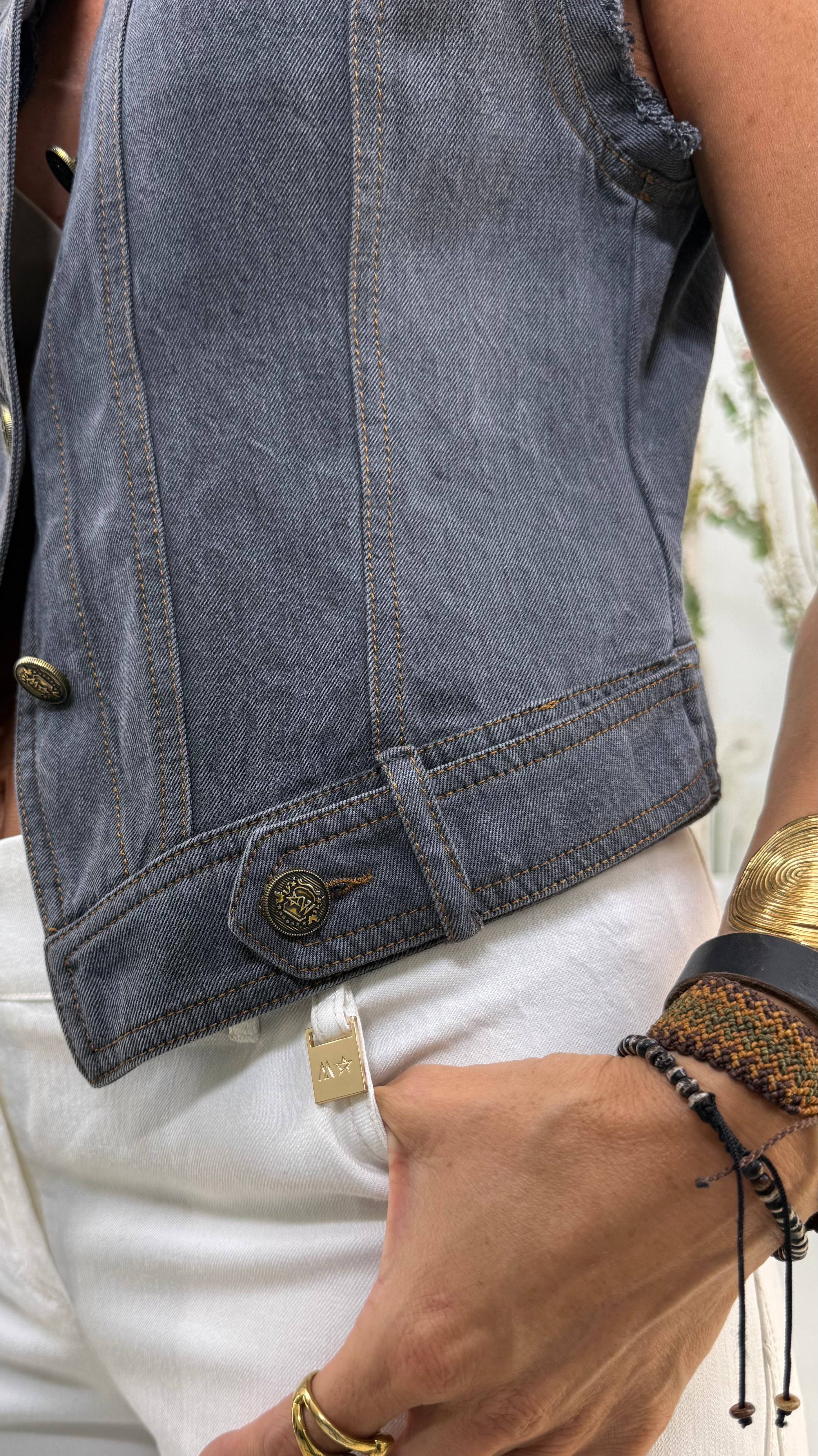 GILET JEANS IN LYOCELL