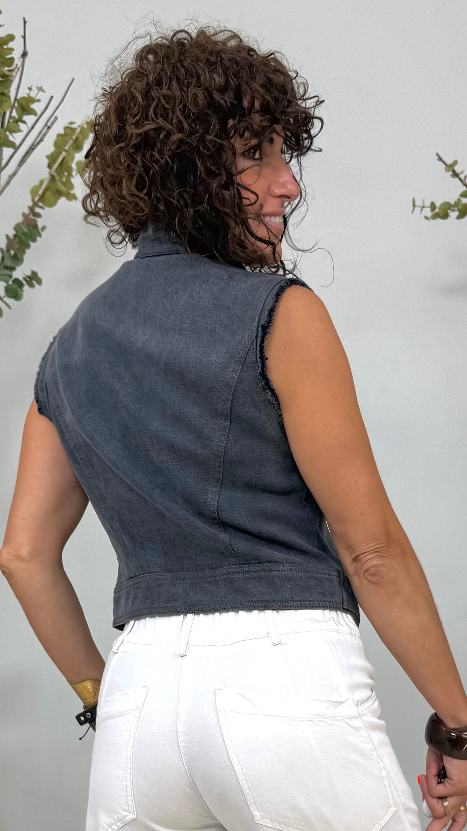 GILET JEANS IN LYOCELL