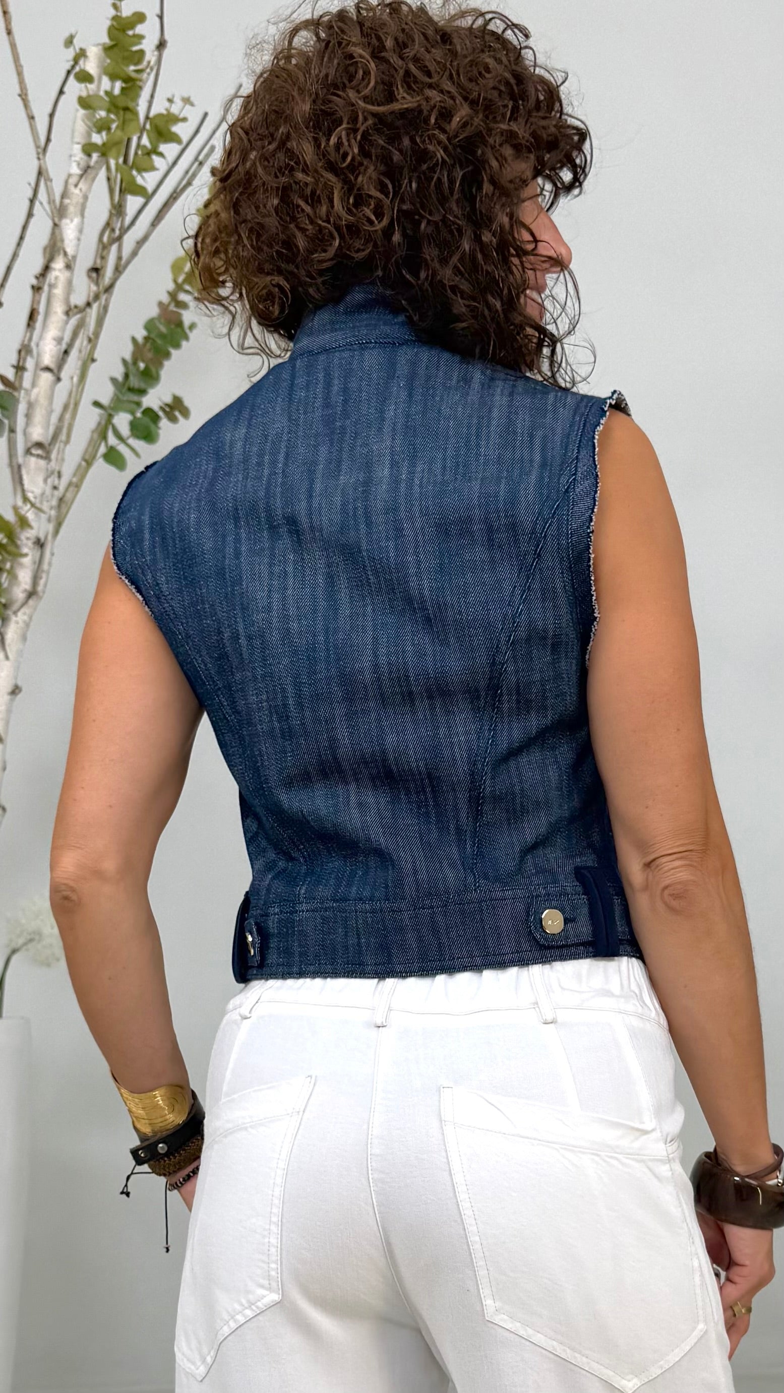 GILET JEANS IN DENIM 100% COTONE
