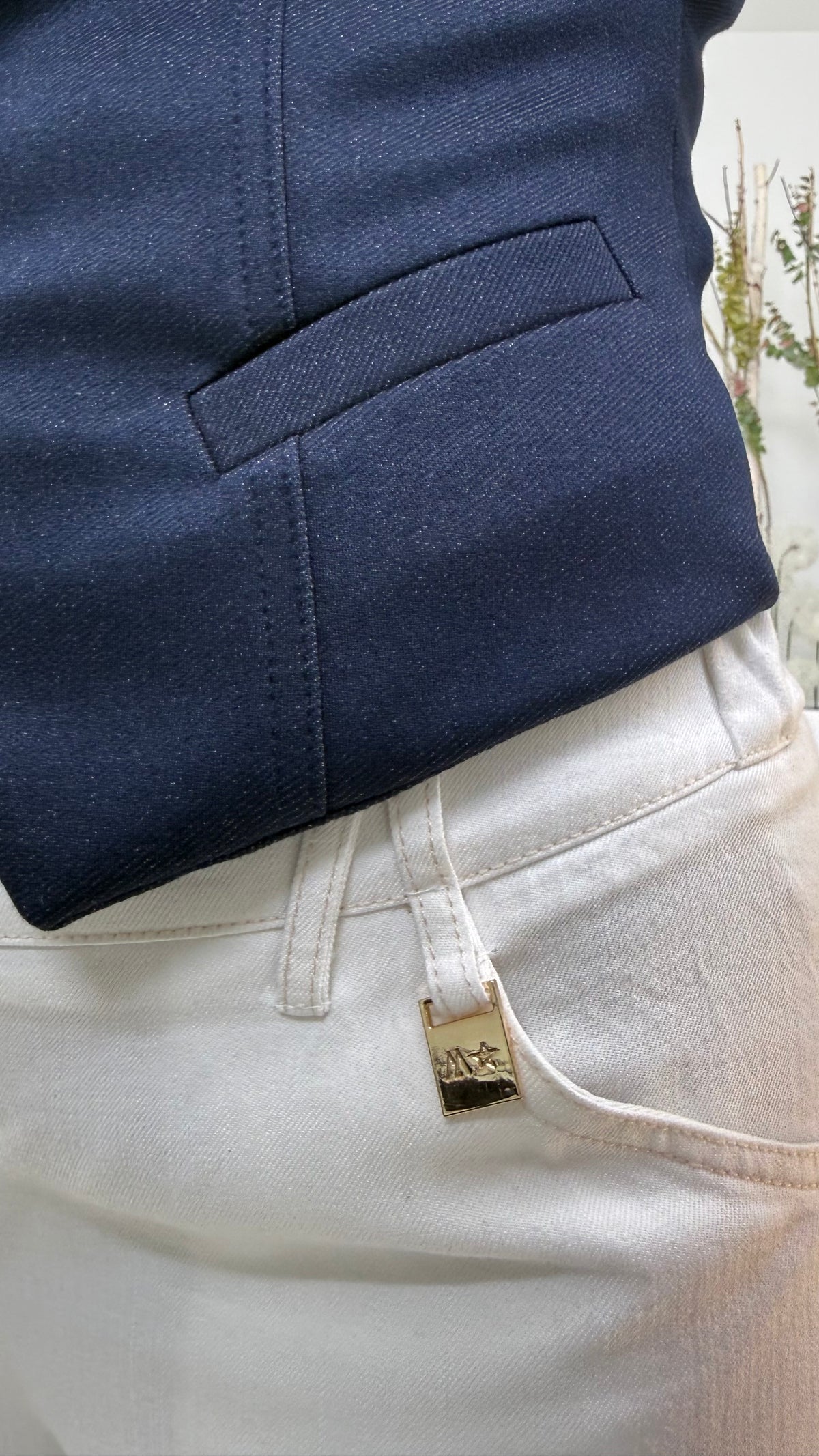 GILET IN TWILL PUNTO MAGLIA