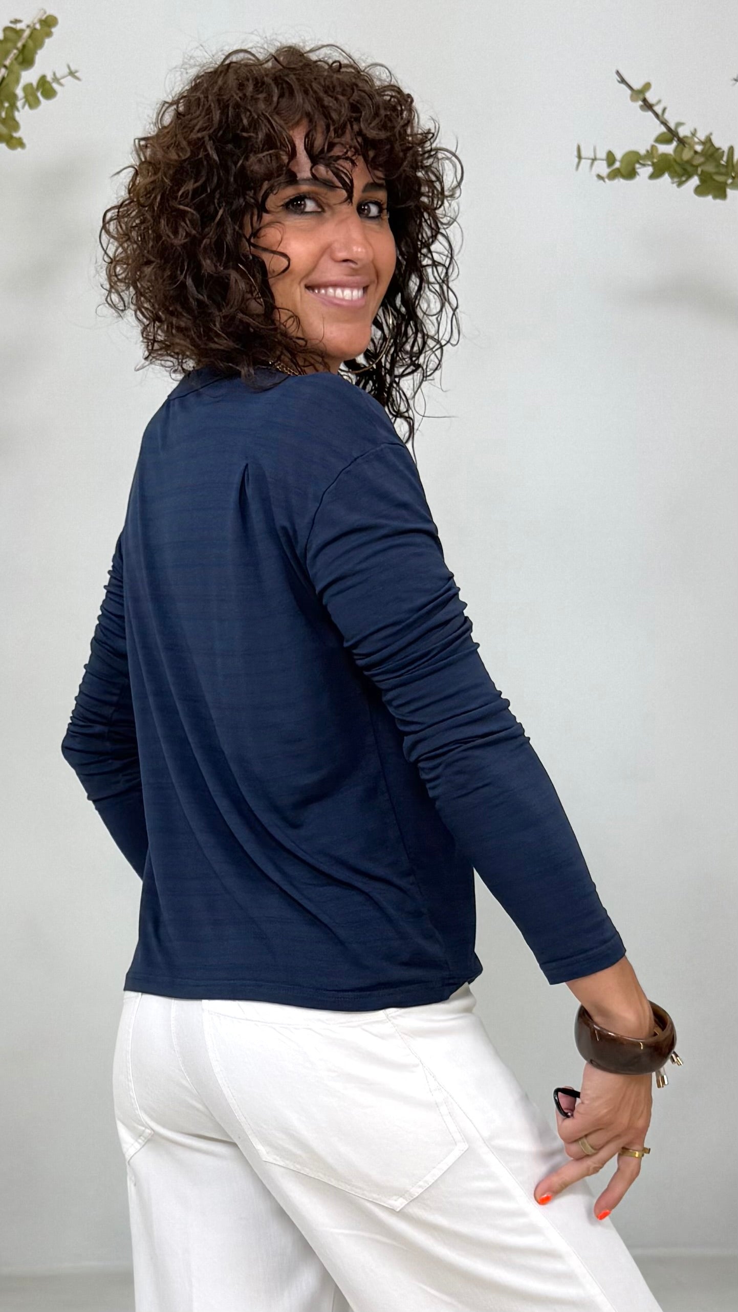 T-SHIRT LINEA QUADRATA RIGHE VISCOSA