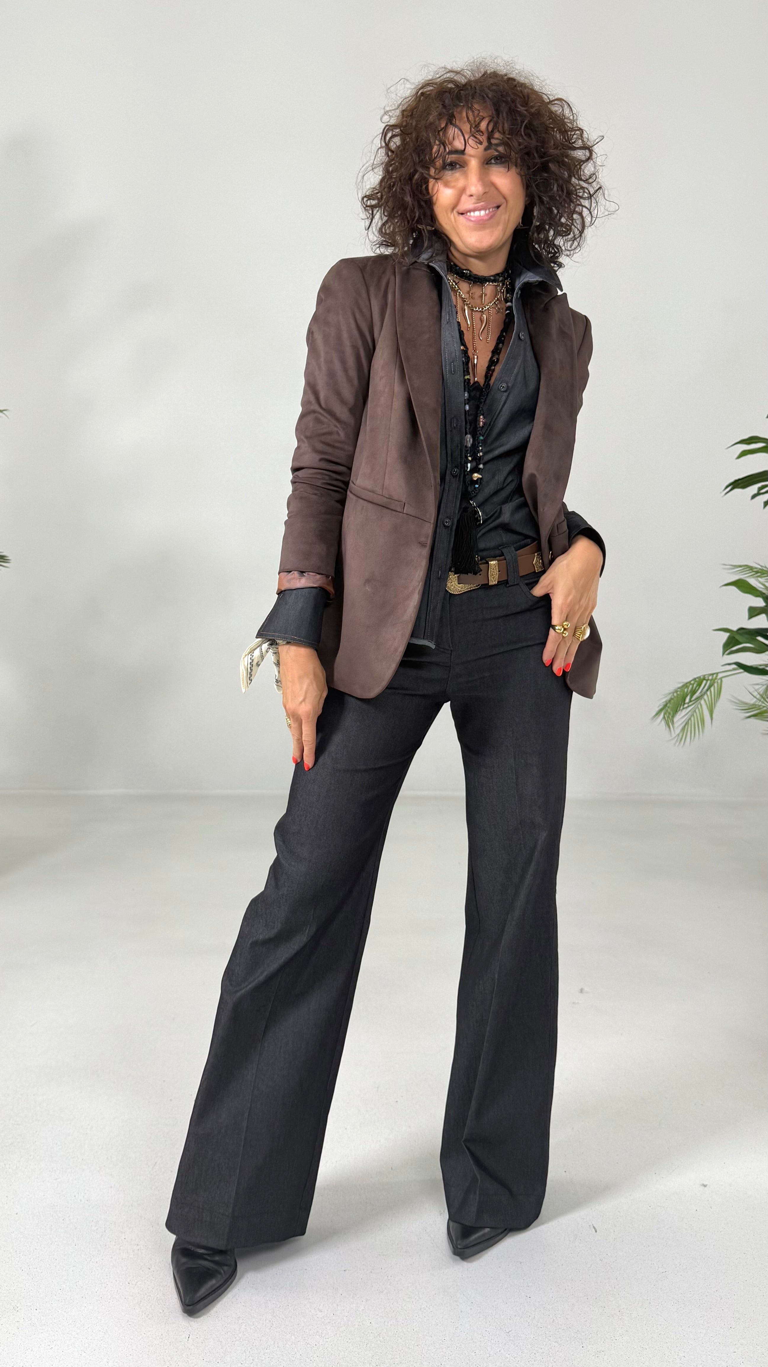 PALAZZO IN HEAVY JEANS SUPER STRETCH