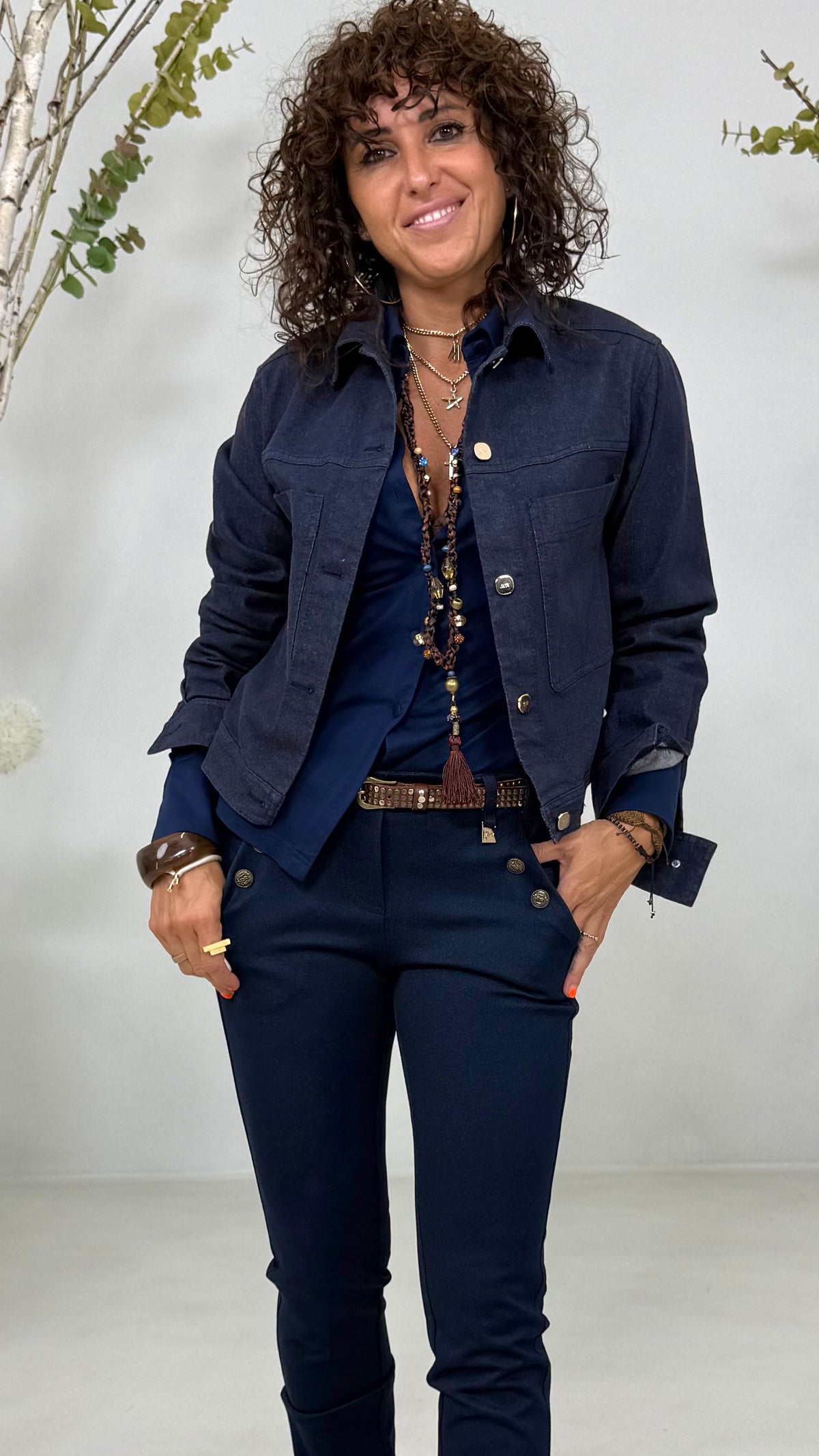 SKINNY IN TWILL PUNTO MAGLIA