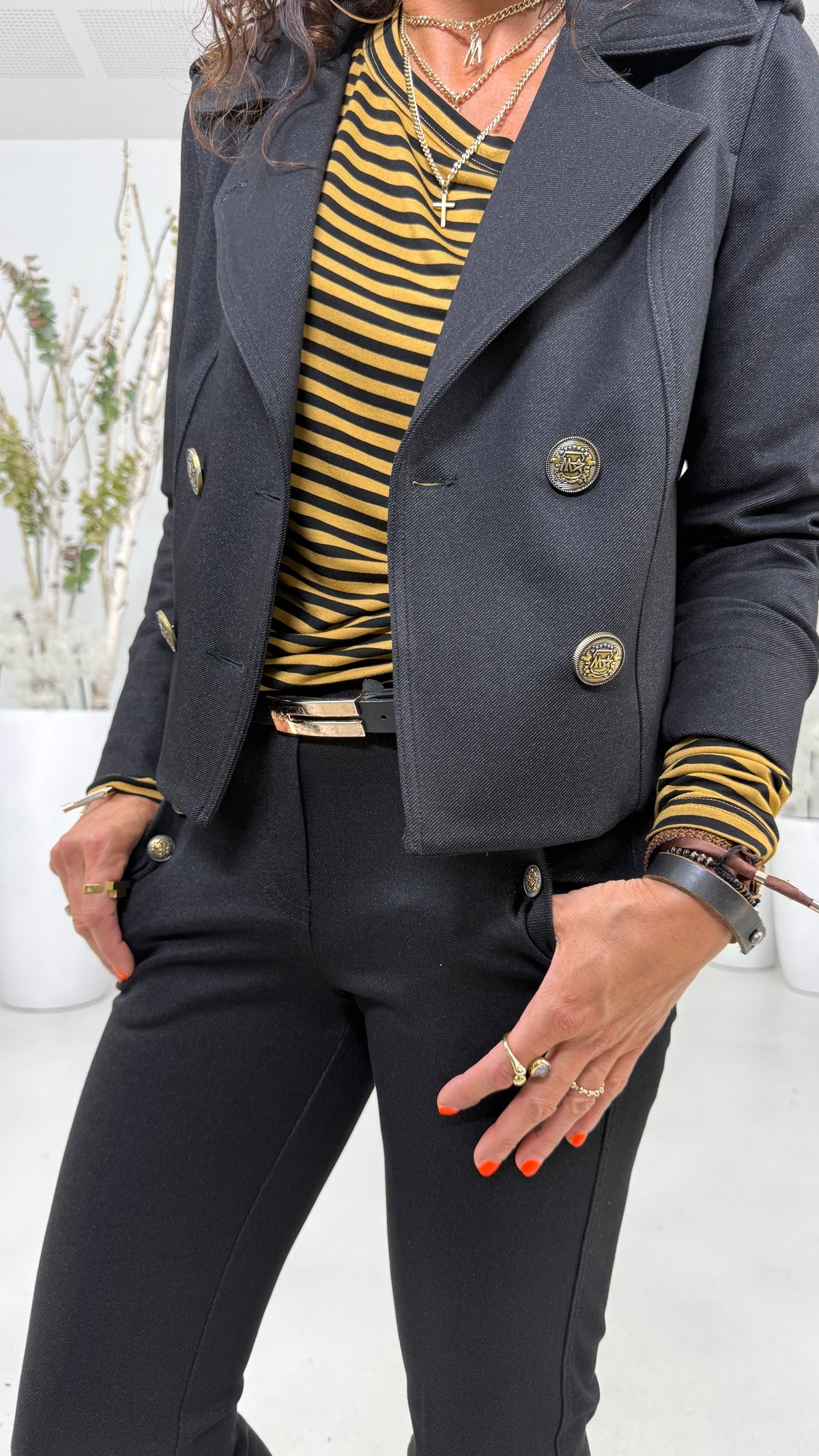 SPENCER ALAMARI IN TWILL PUNTO MAGLIA