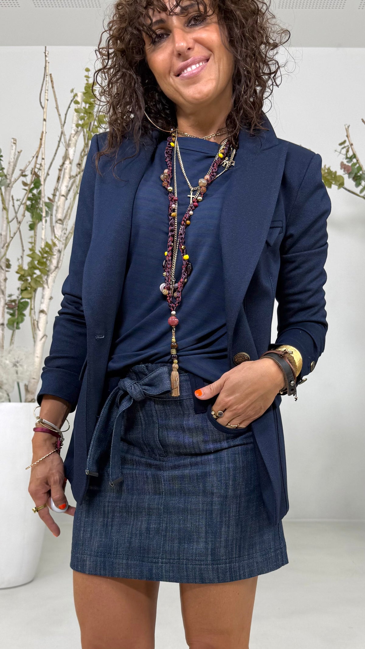 GIACCA IN TWILL PUNTO MAGLIA