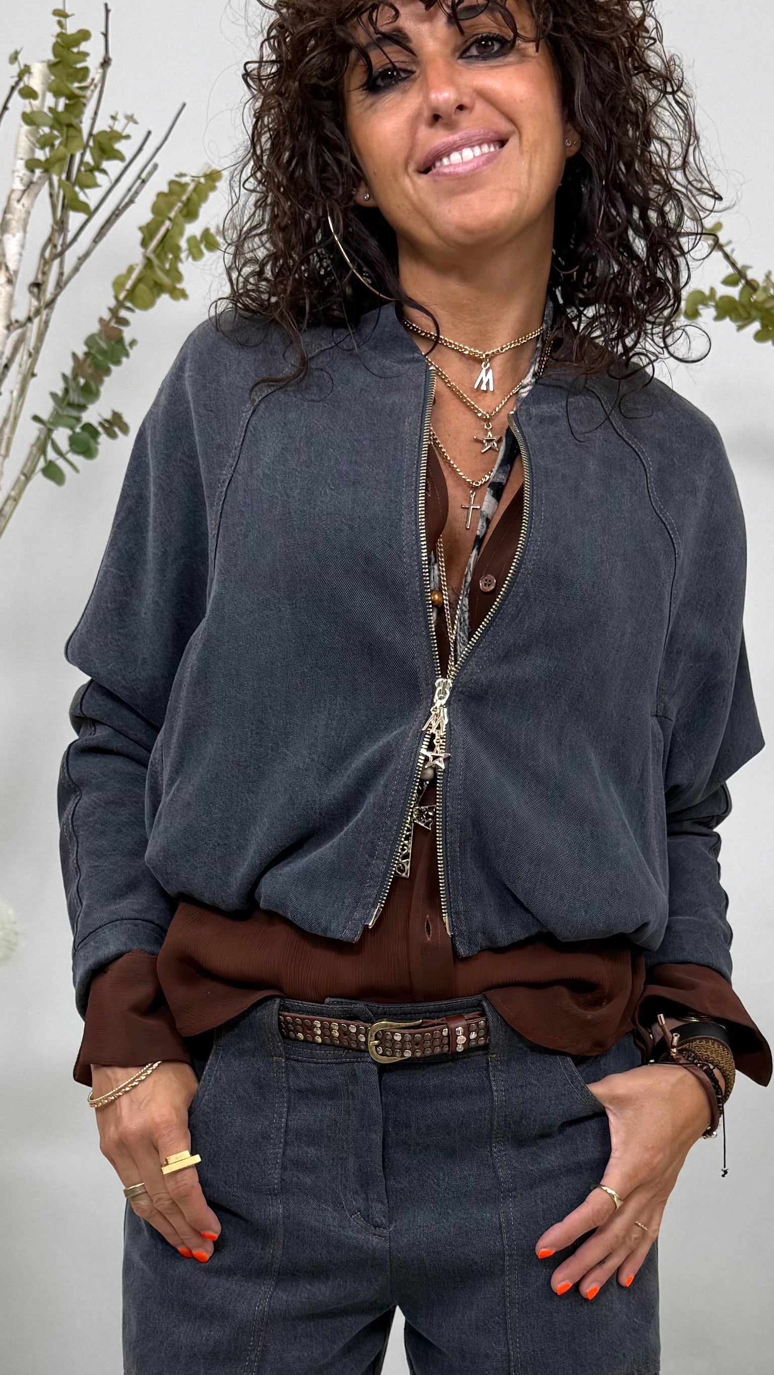 BOMBER IN JEANS LYOCELL