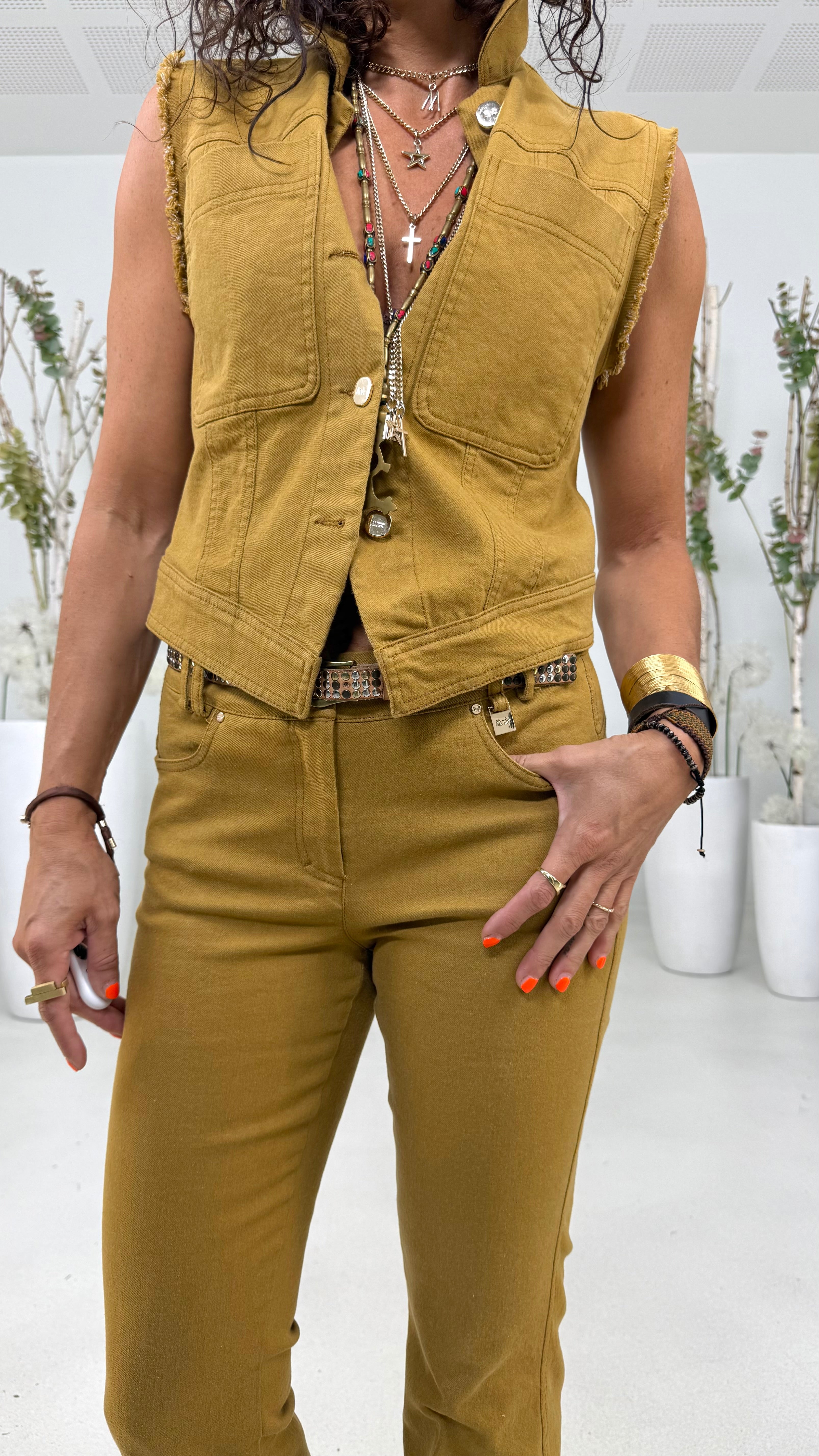 GILET IN DENIM ELASTICIZZATO
