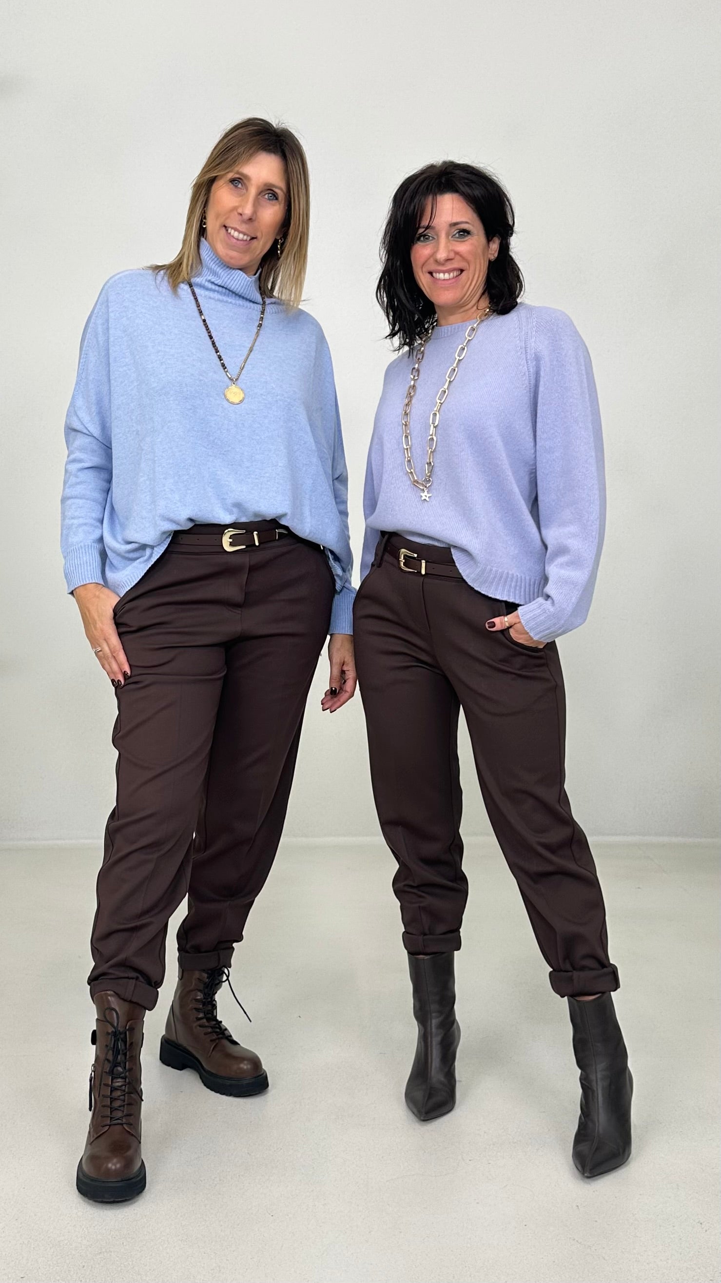 MAGLIA AMPIA IN MISTO CASHMERE CON COLLO ALTO