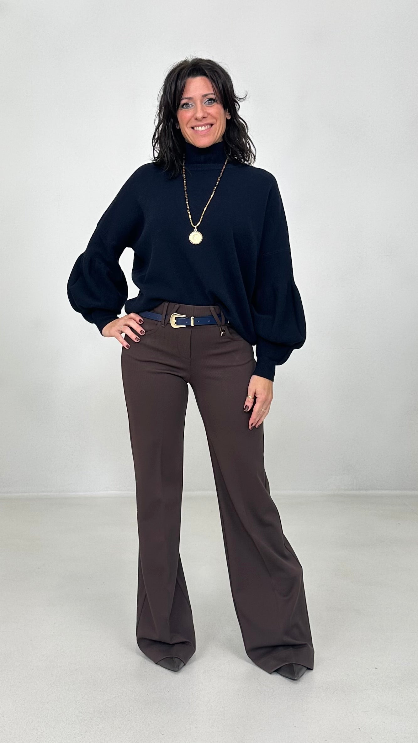 MAGLIA QUADRATA CON MANICHE PALLONCINO IN CALDA VISCOSA