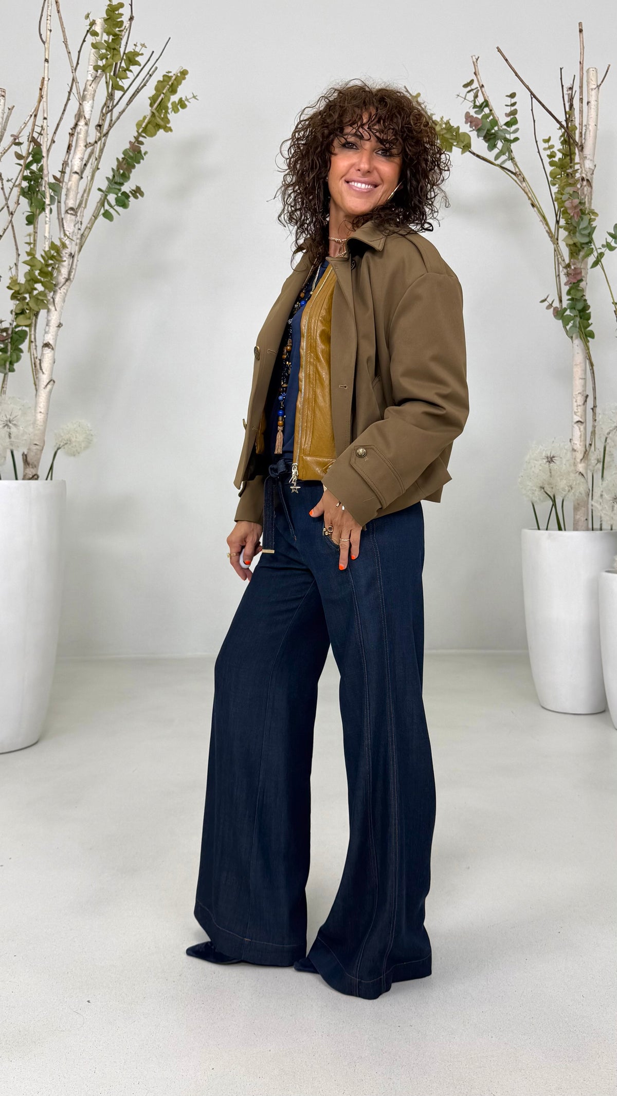 PALAZZO IN JEANS LYOCELL CON CINTURA