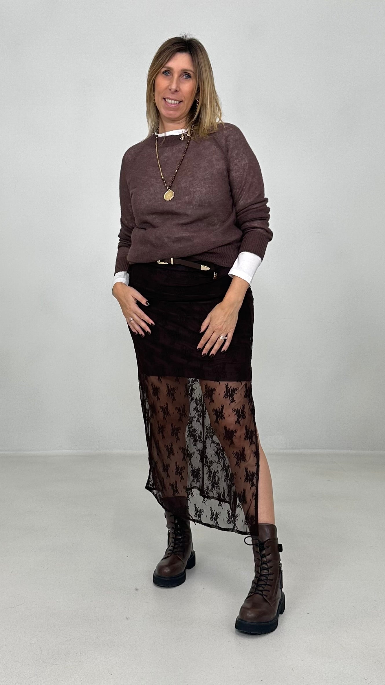 MAGLIA QUADRATA LEGGERA IN MISTO ALPACA