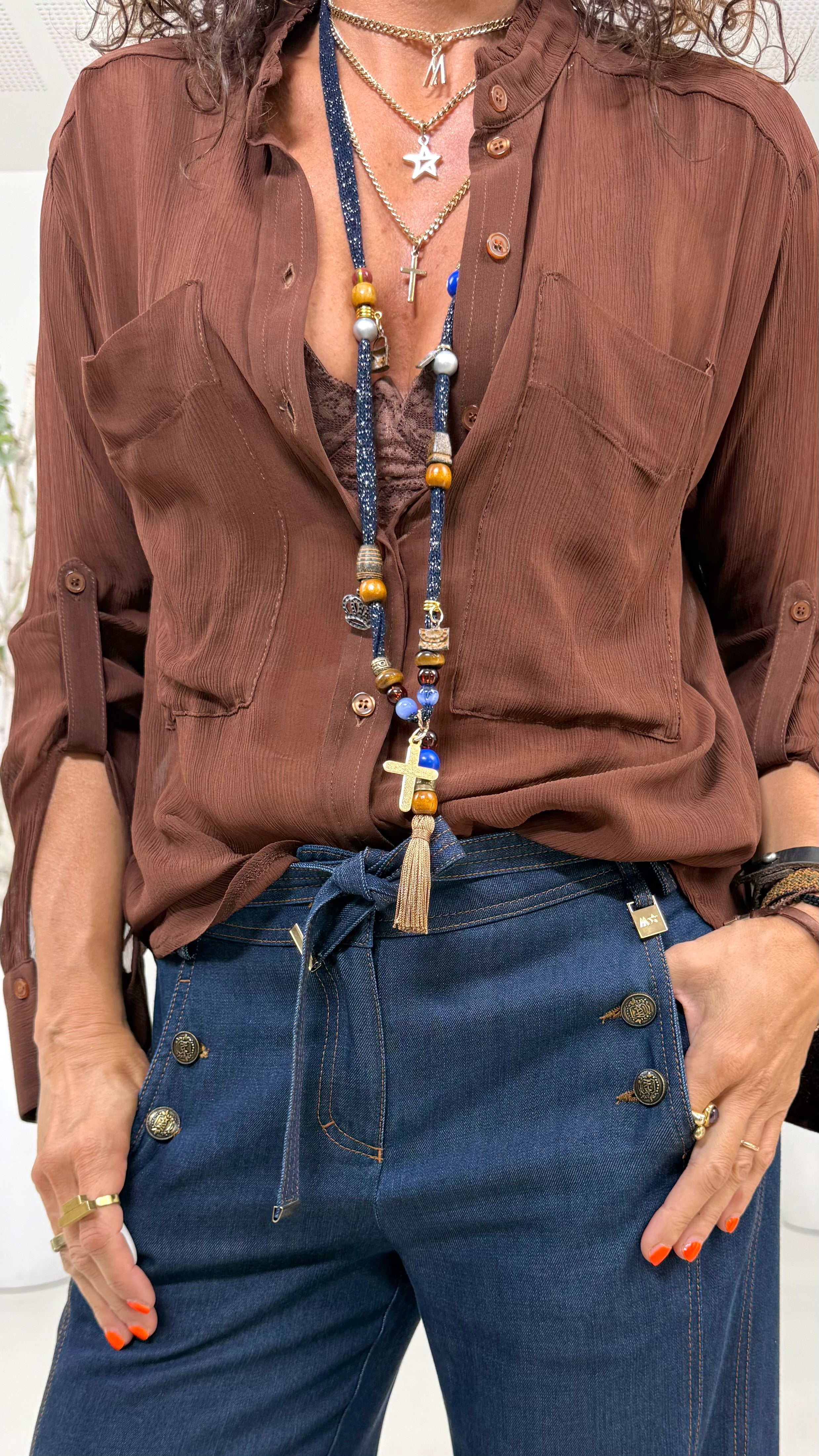 CAMICIA LINEA A UOMO IN CREPONNE VISCOSA