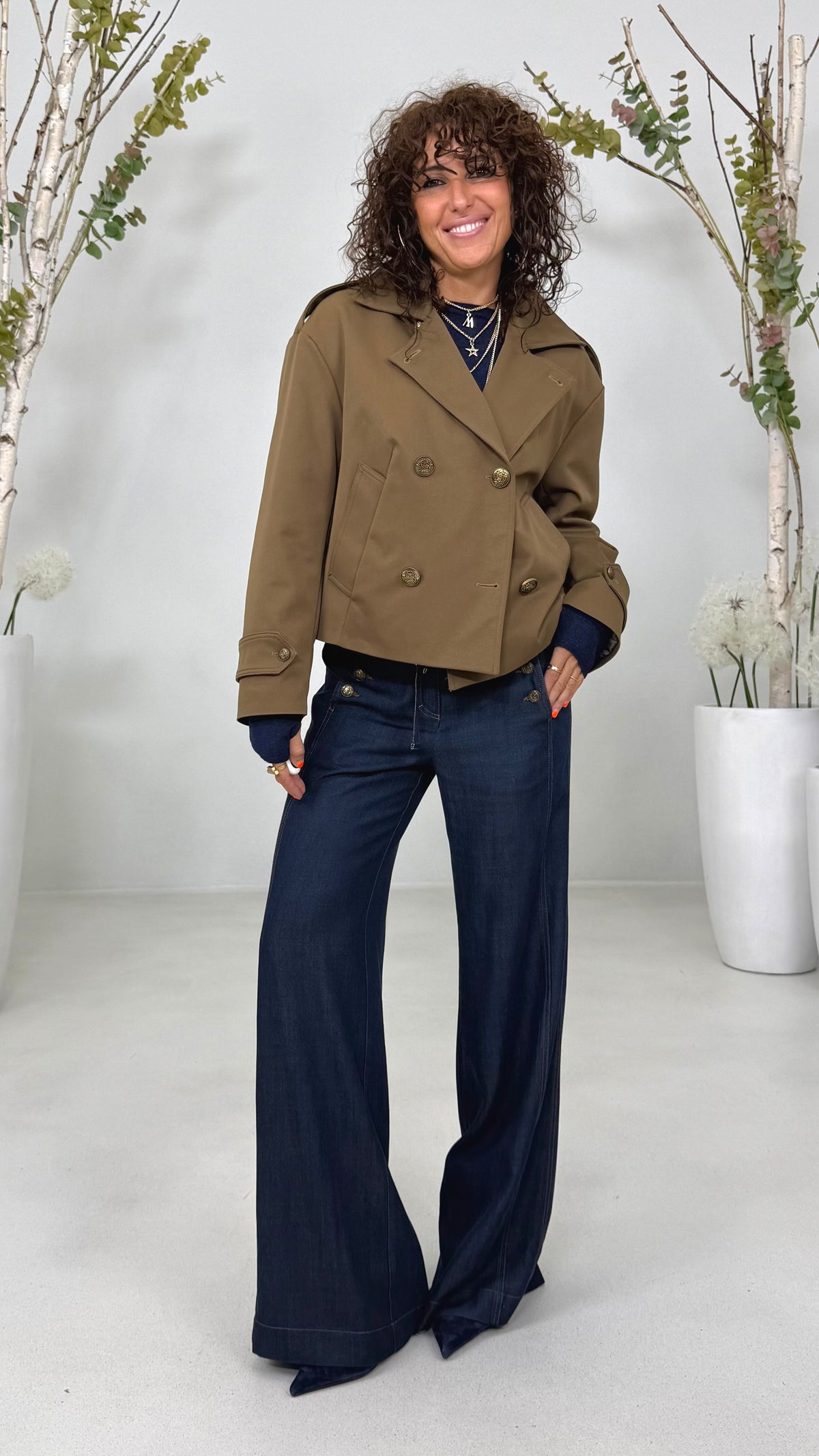 PALAZZO IN JEANS LYOCELL CON CINTURA