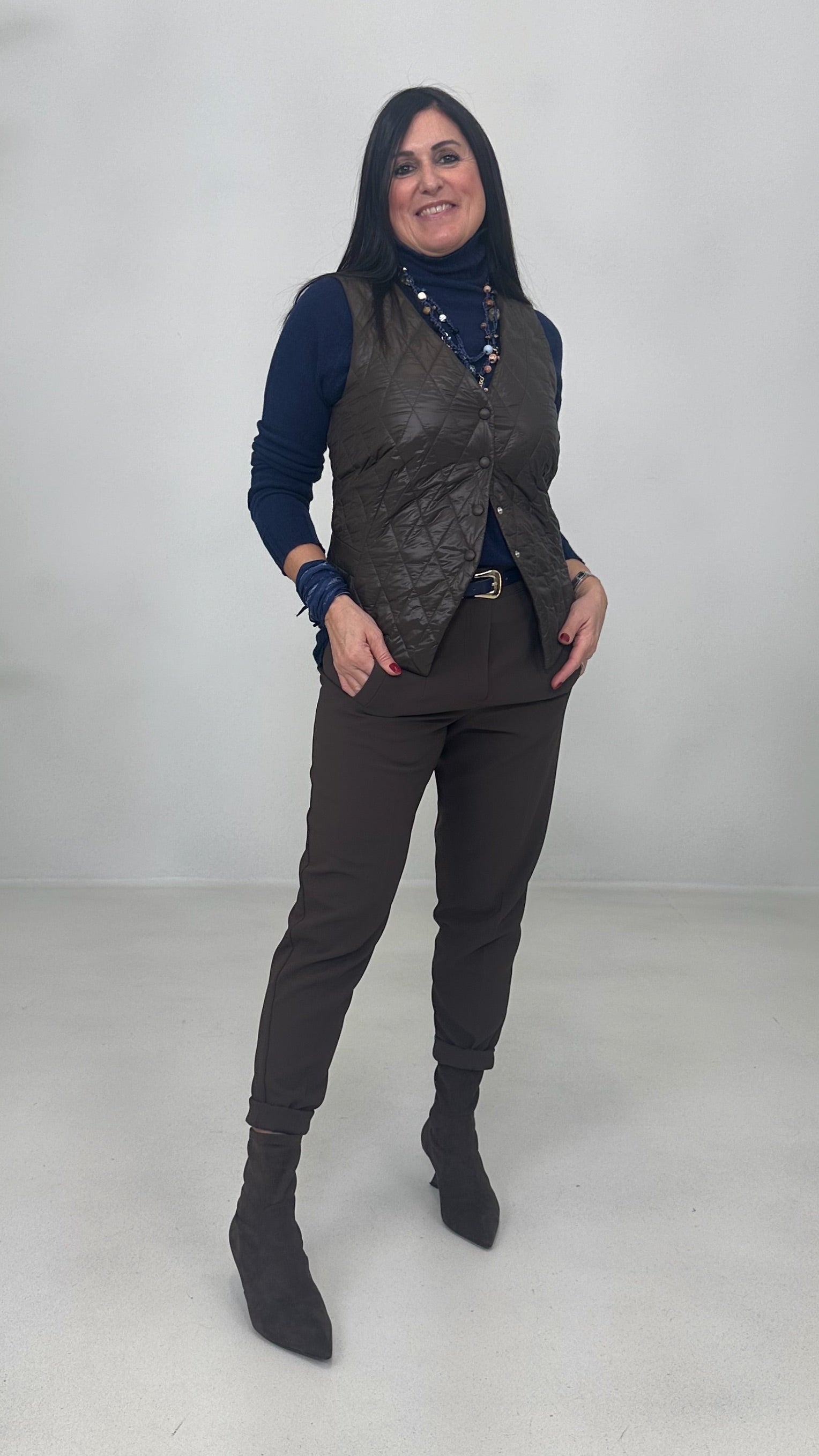 MAGLIA BASIC COLLO ALTO IN MISTO CASHMERE