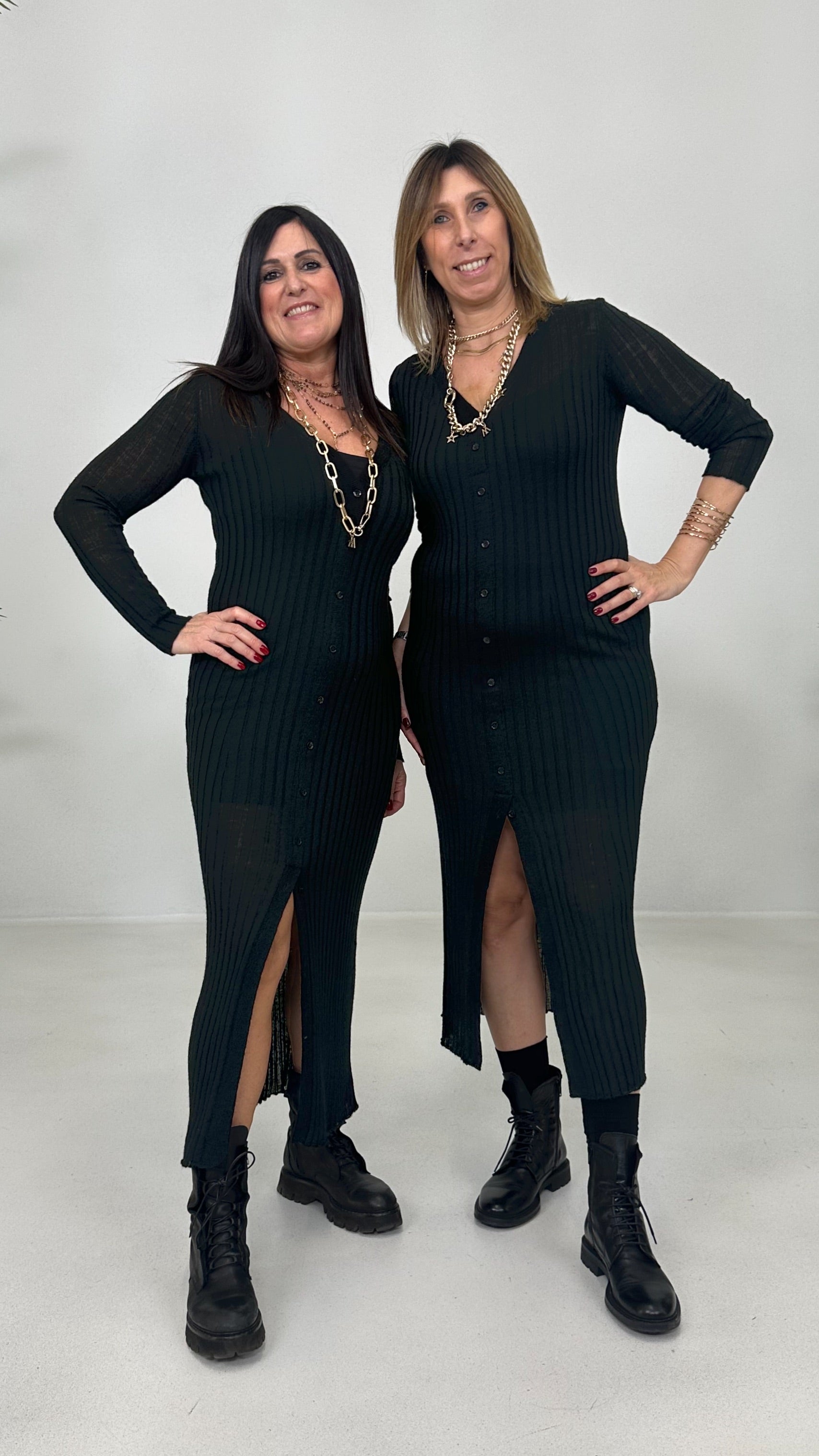 ABITO LUNGO IN LANA VISCOSA A COSTE