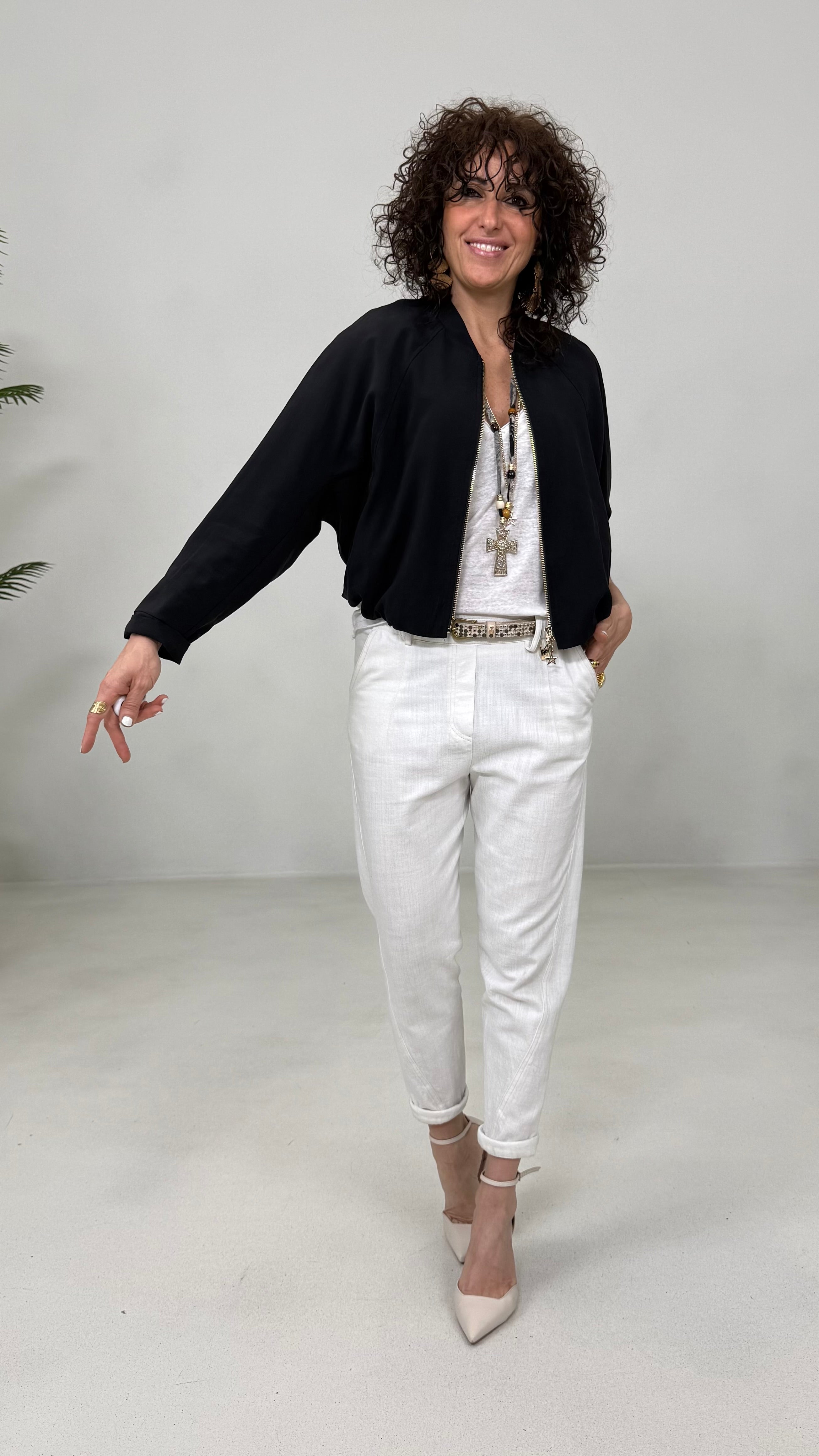 BOMBER LEGGERO ARRICCIO FONDO EFFETTO CUPRO