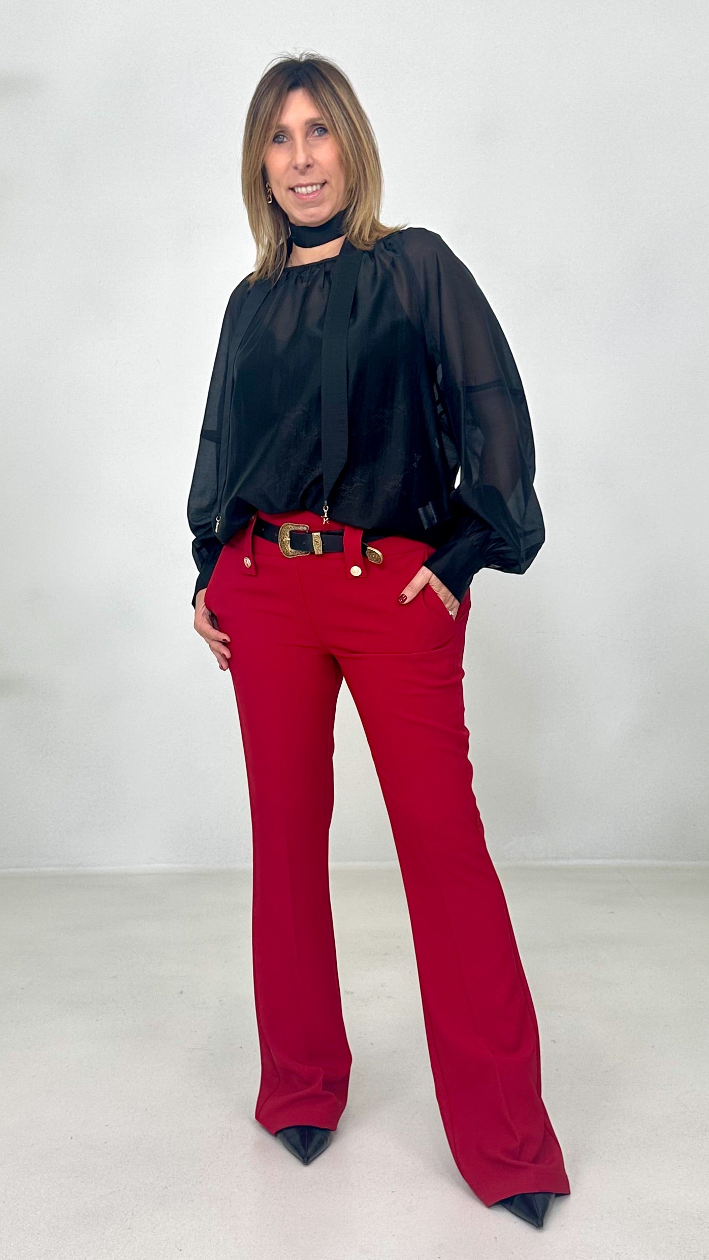 PANTALONE A ZAMPETTA IN CADY TECNICO