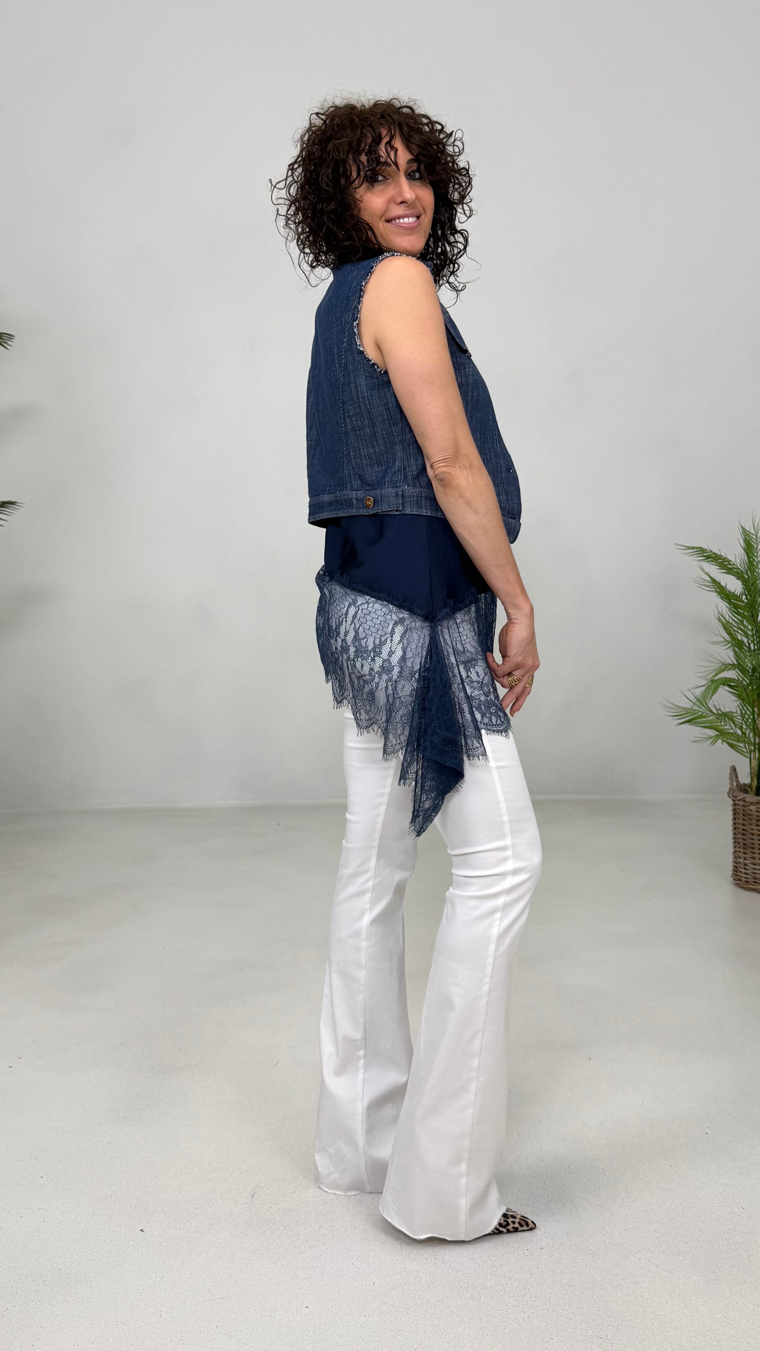 GILET-GIUBBETTO IN COTONE JEANS