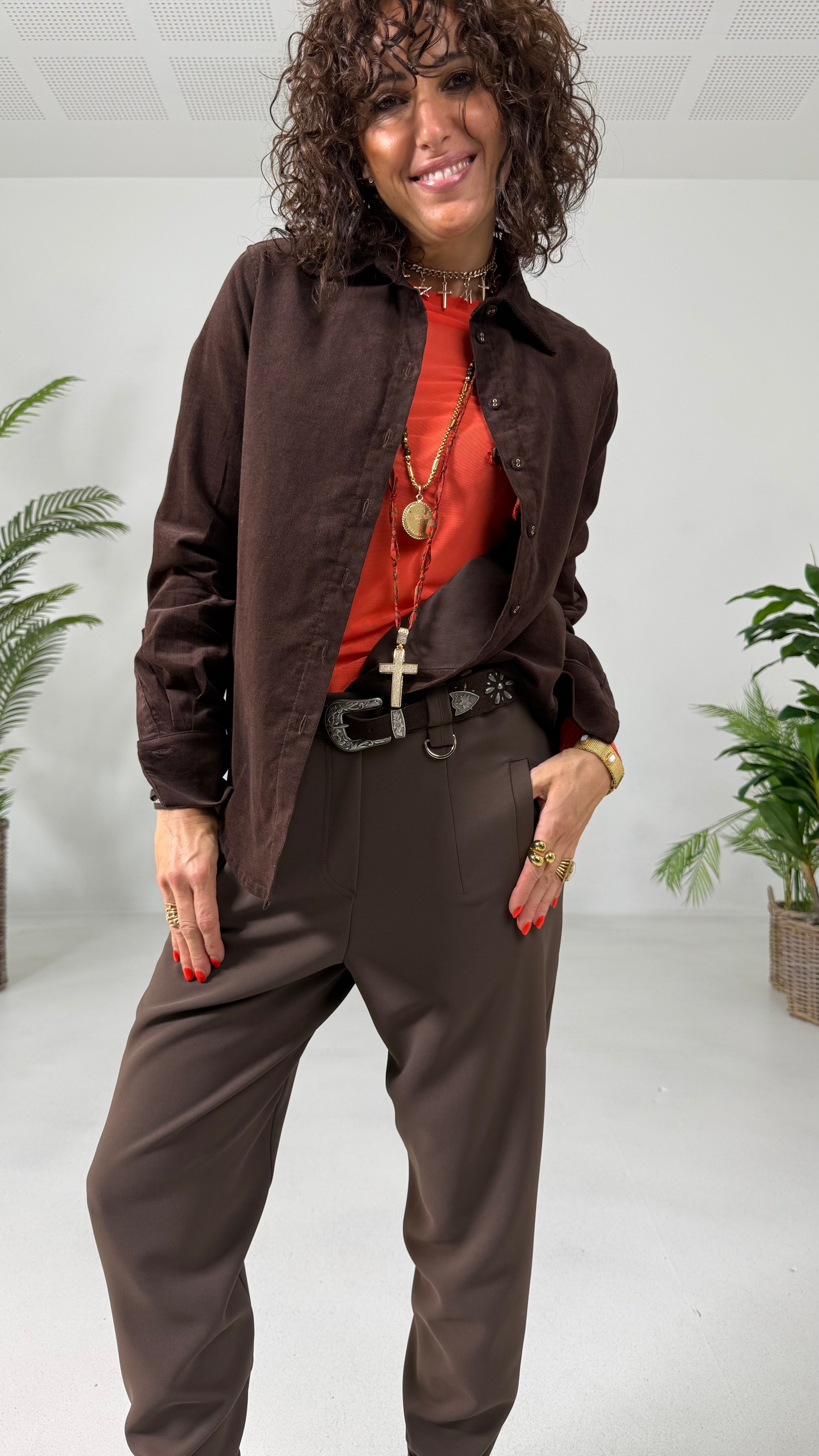 CAMICIA IN VELLUTO 2000 RIGHE