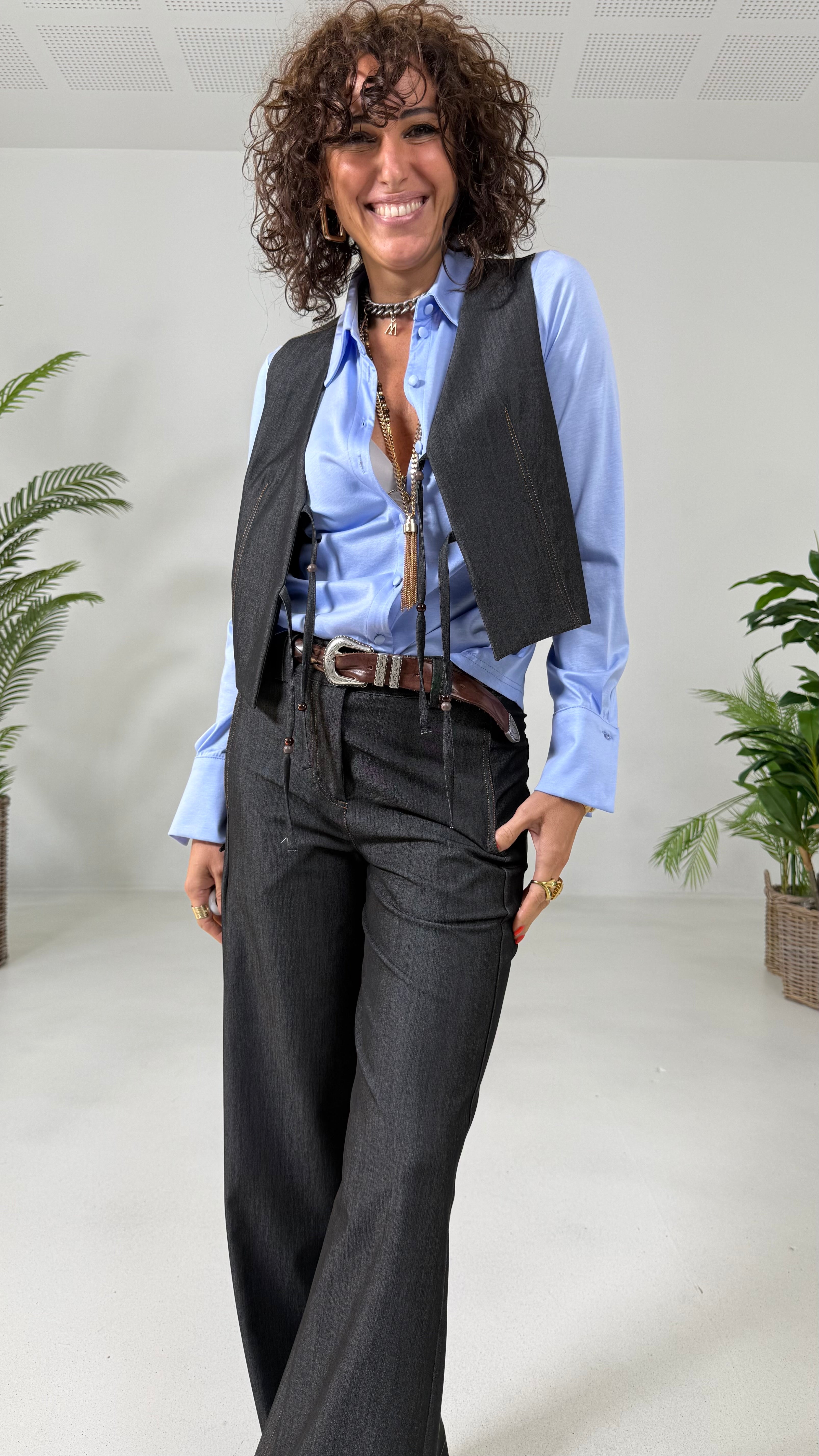 PALAZZO IN JEANS SLEGATO