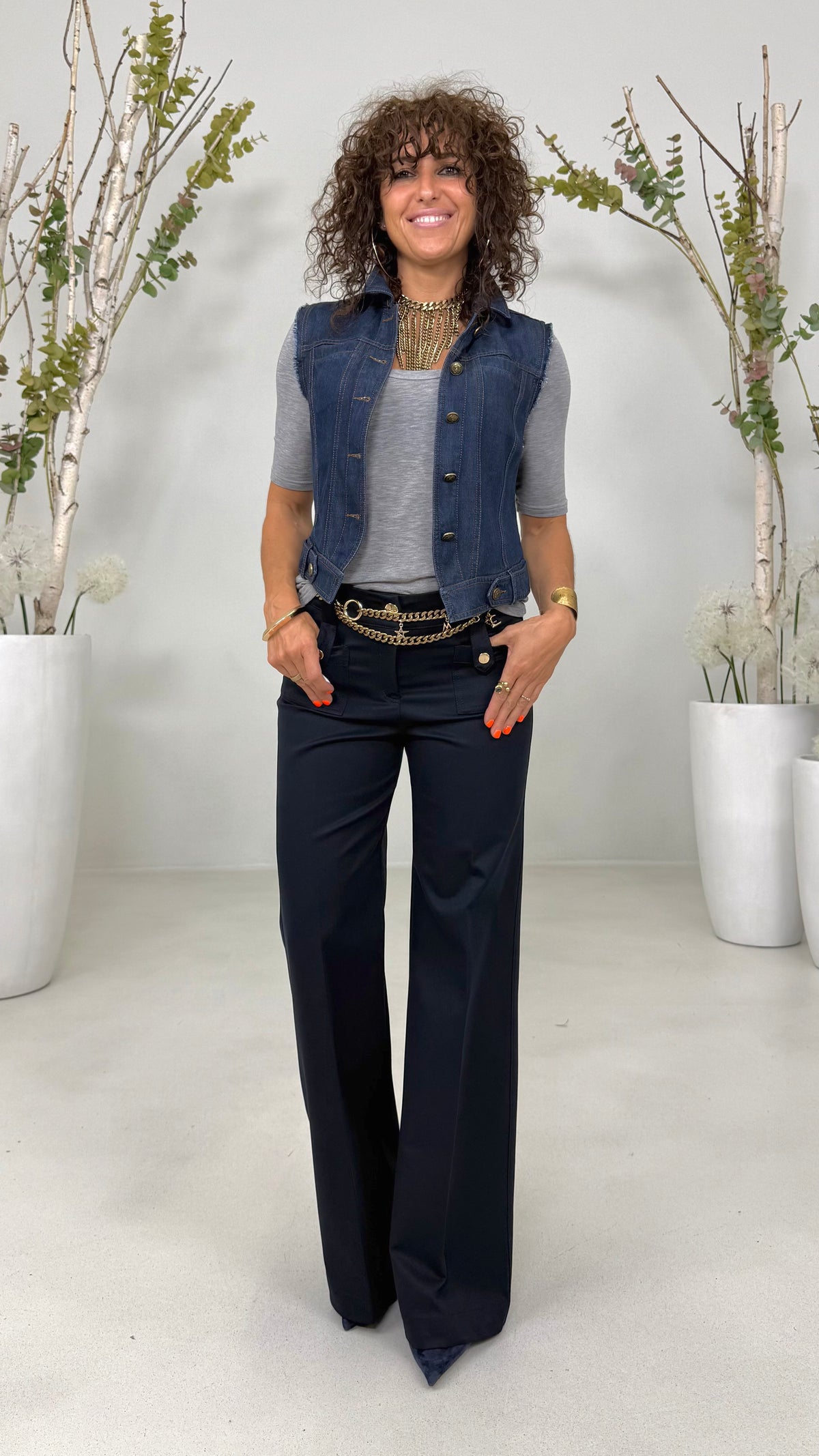 GILET JEANS IN LYOCELL