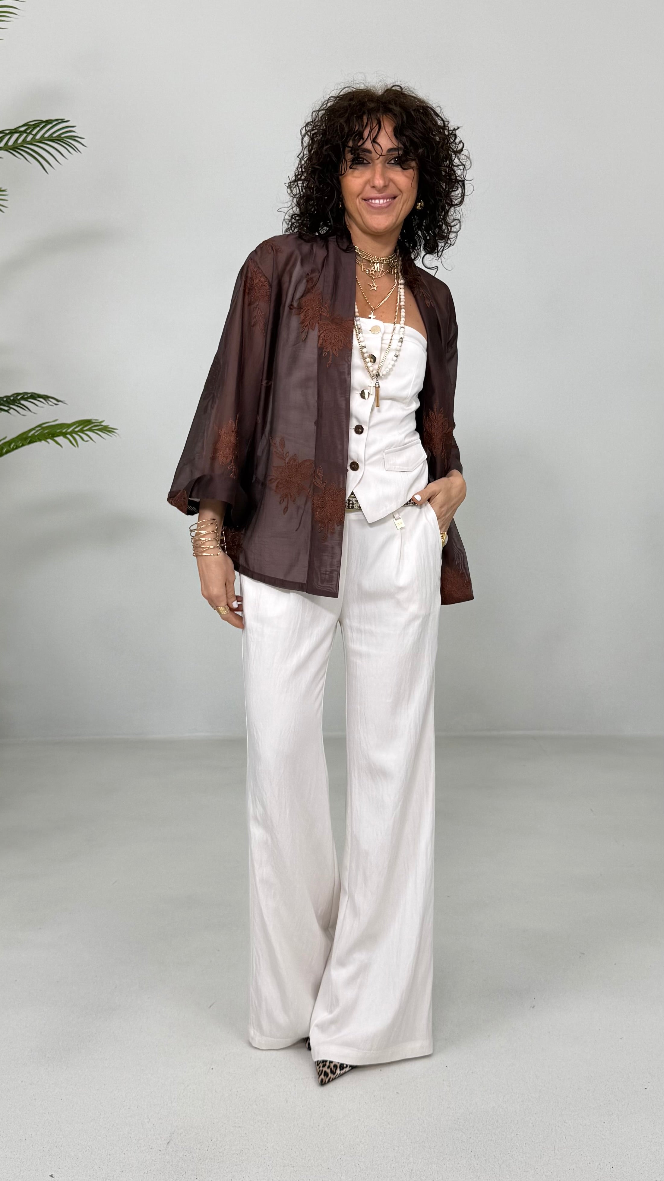 KIMONO TWINSET IN VOILE RICAMATO