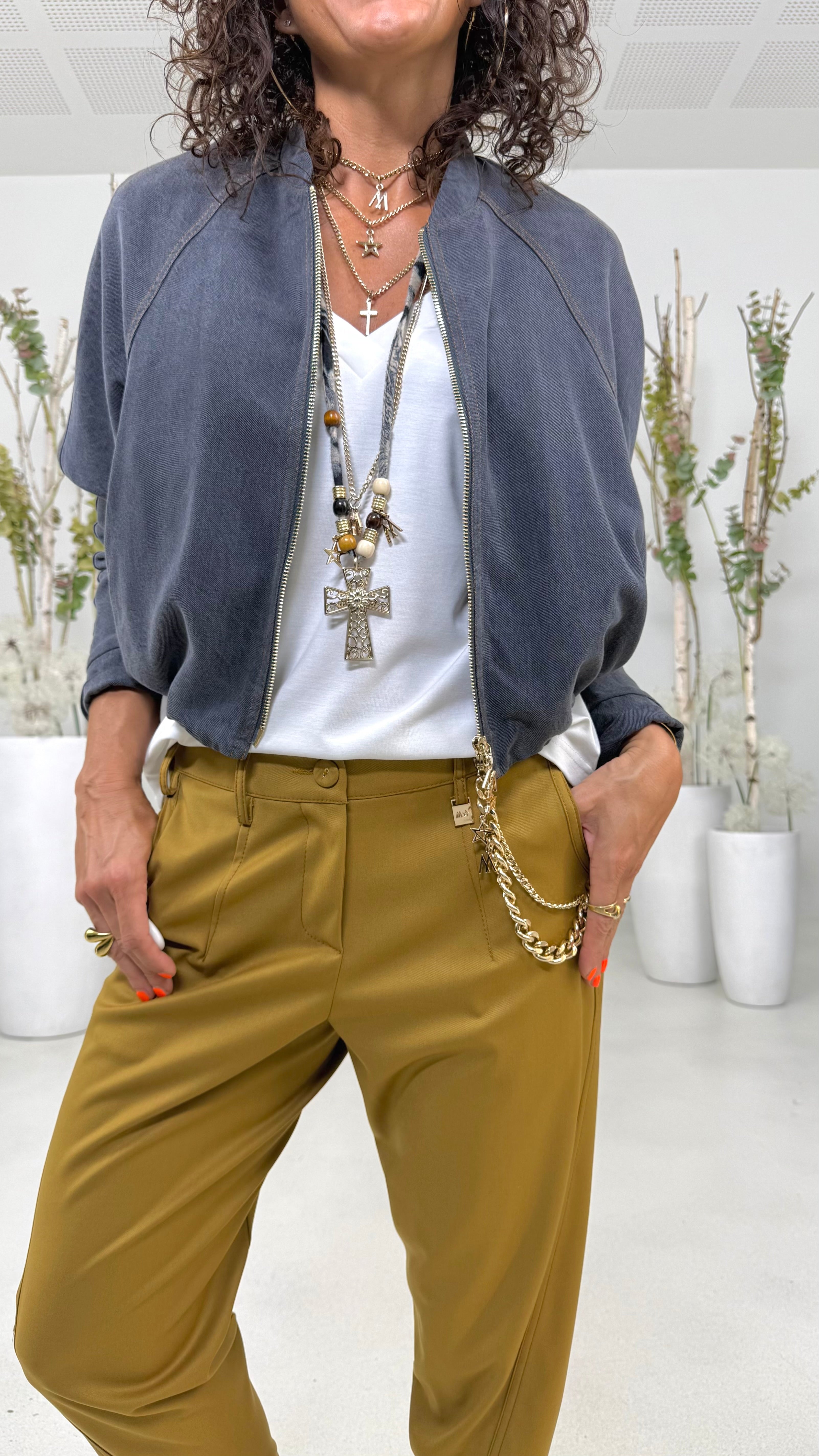 BOMBER IN JEANS LYOCELL