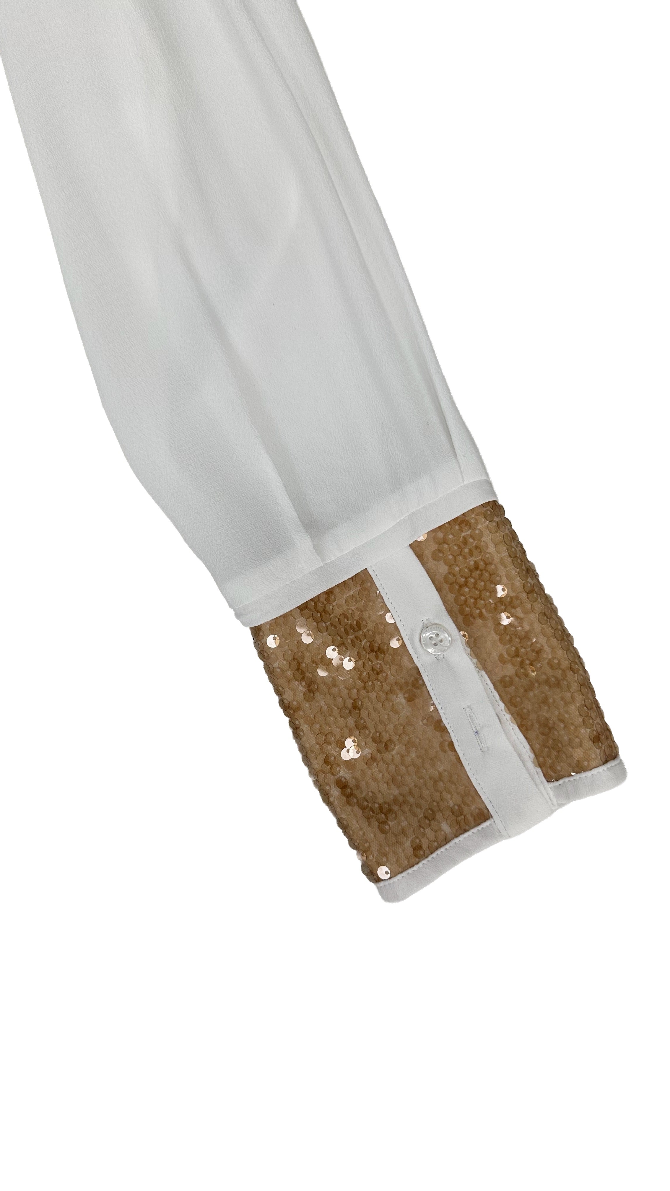 CAMICIA IN GEORGETTE VISCOSA CON DETTAGLI PAILLETTES