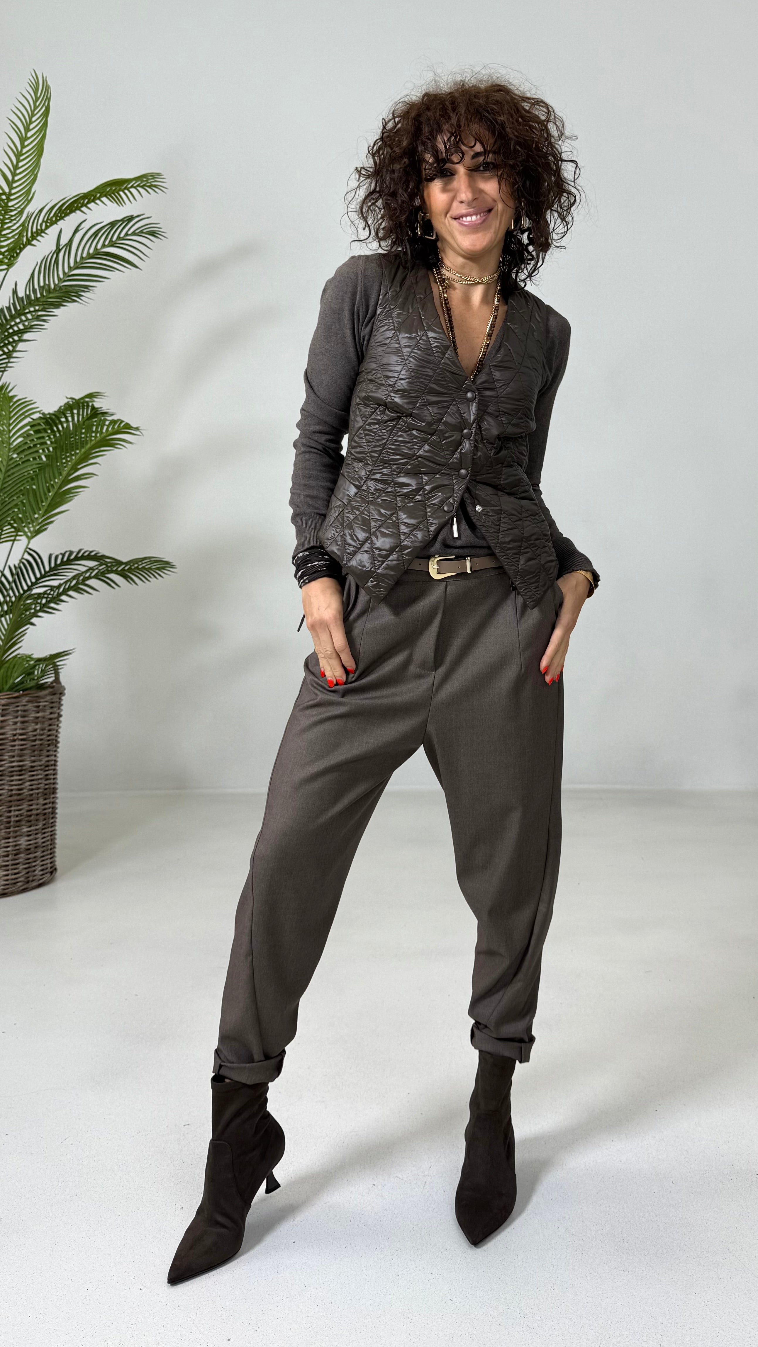 BAGGY CAVALLO BASSO IN FLANELLA PETTINATA