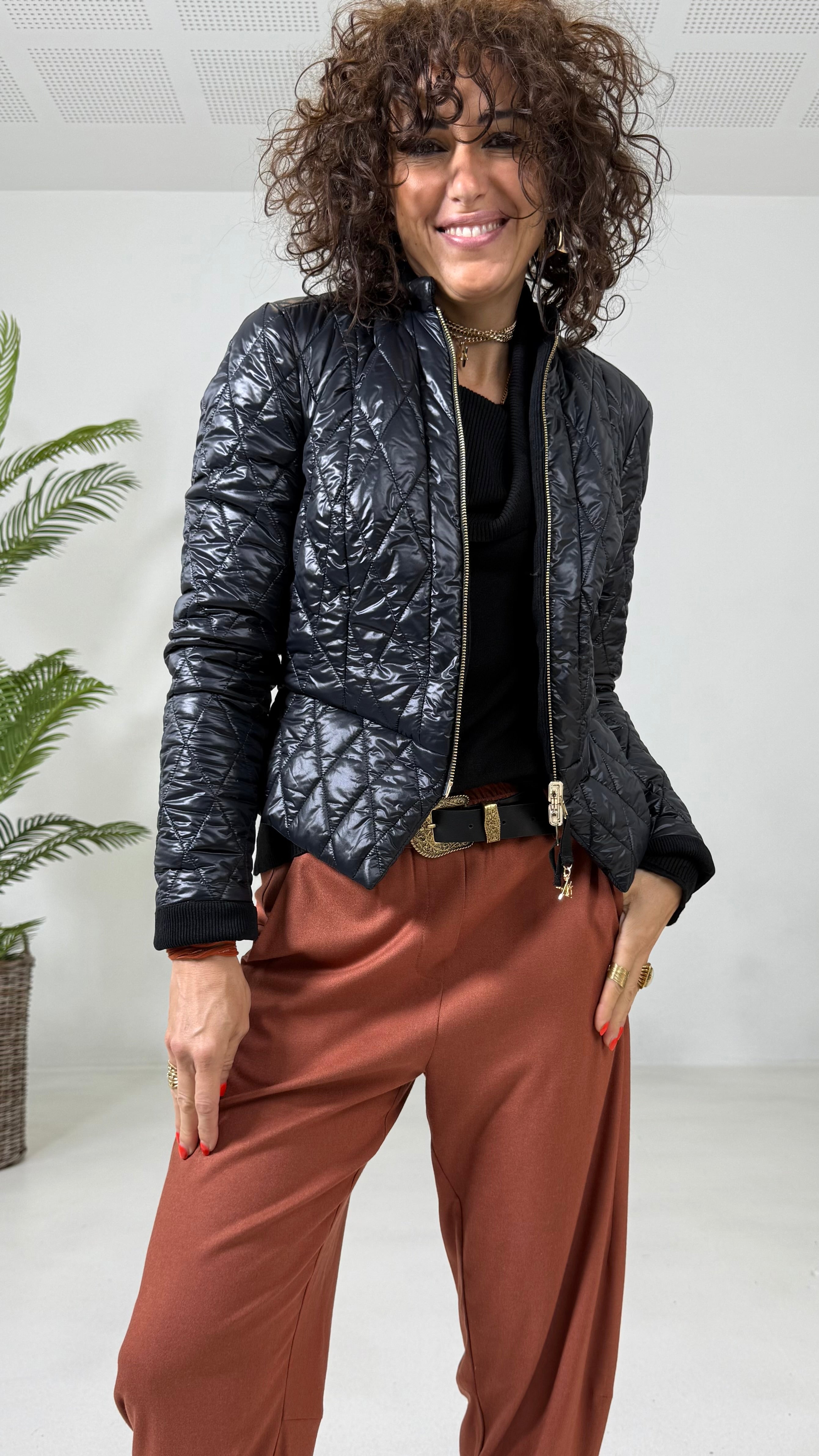 GIACCHINO DOUBLE FACE TRAPUNTATO CON ZIP