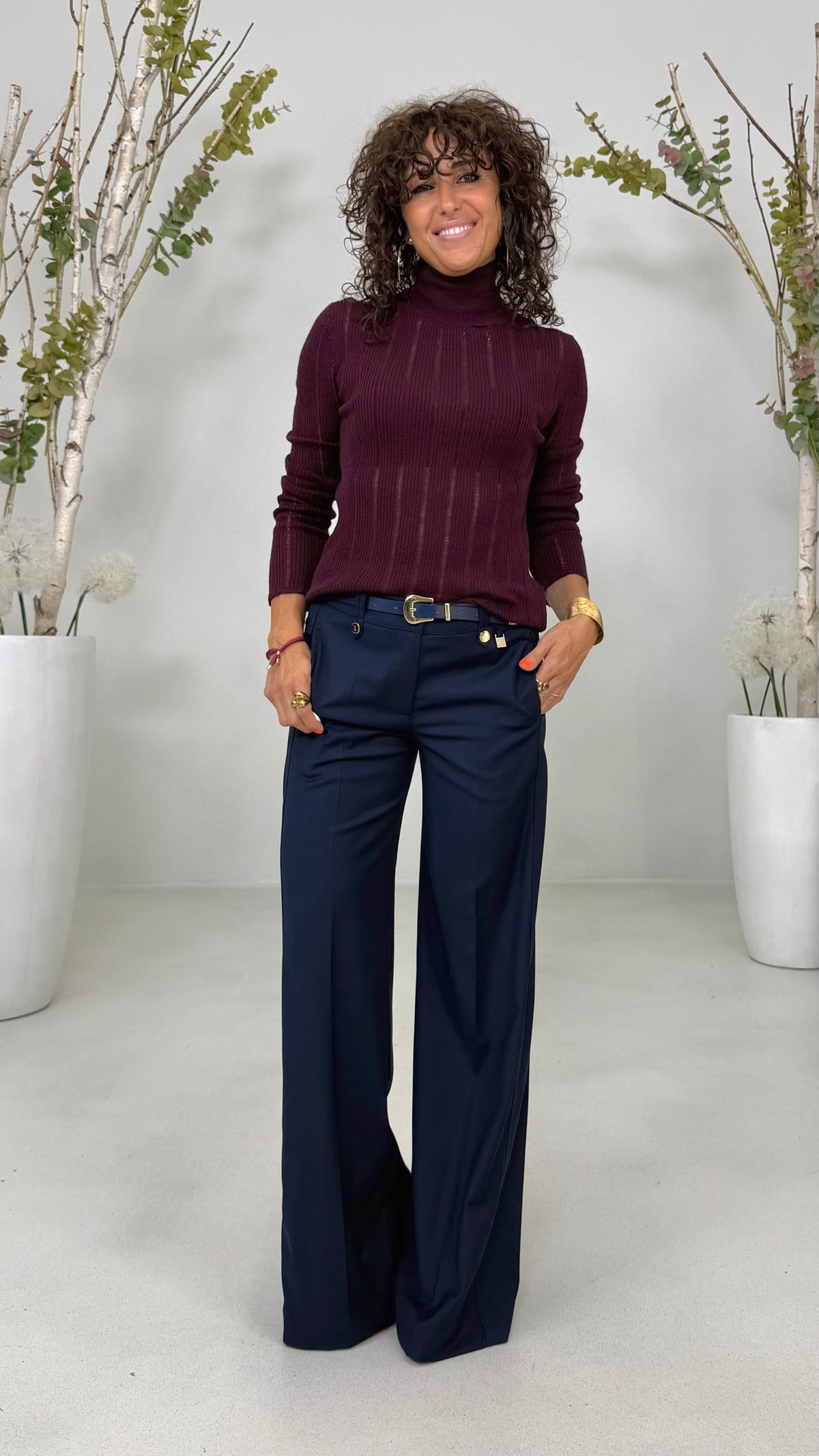 MAGLIA COLLO ALTO FLUTTUANTE IN MERINOS