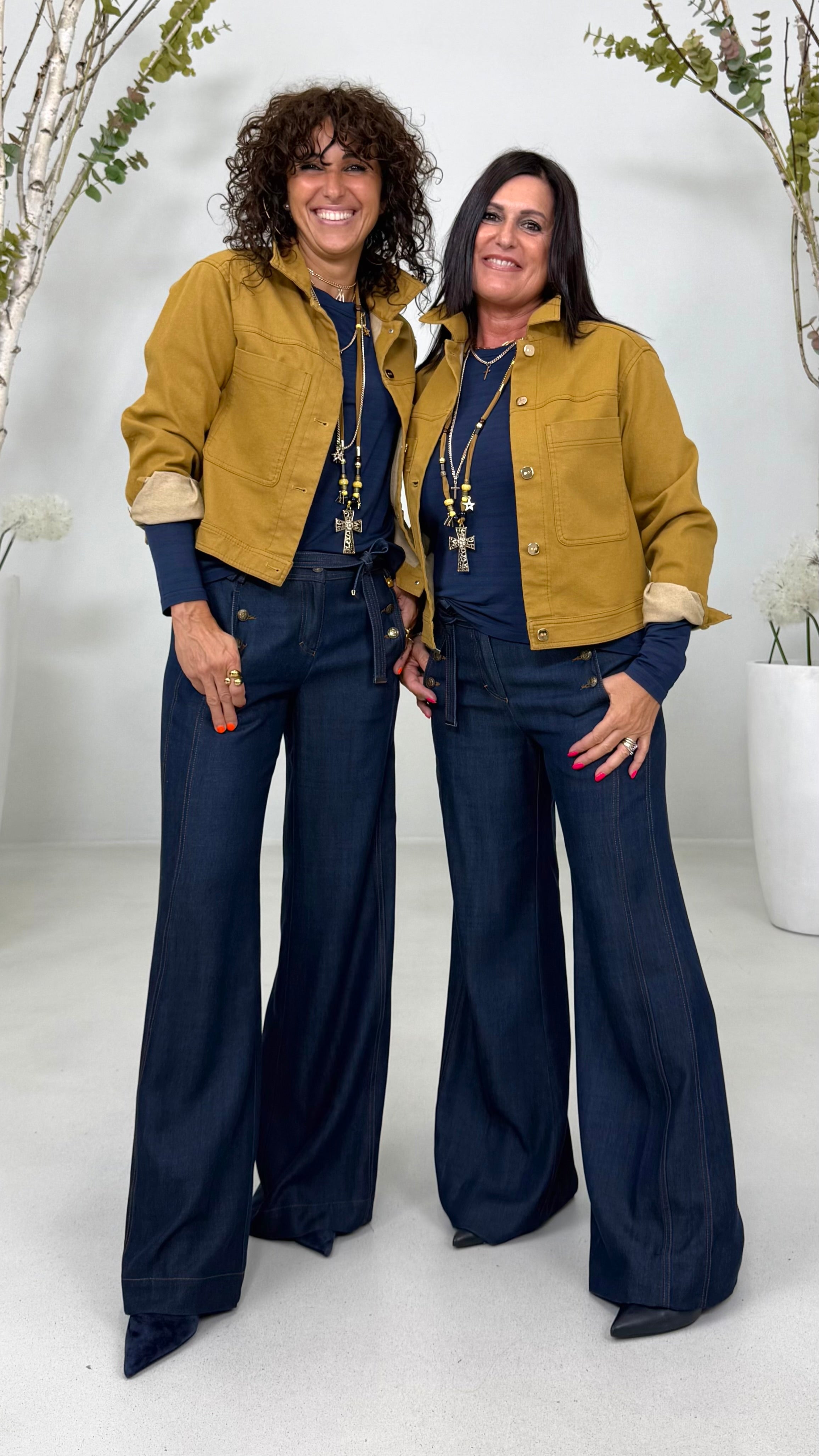 PALAZZO IN JEANS LYOCELL CON CINTURA