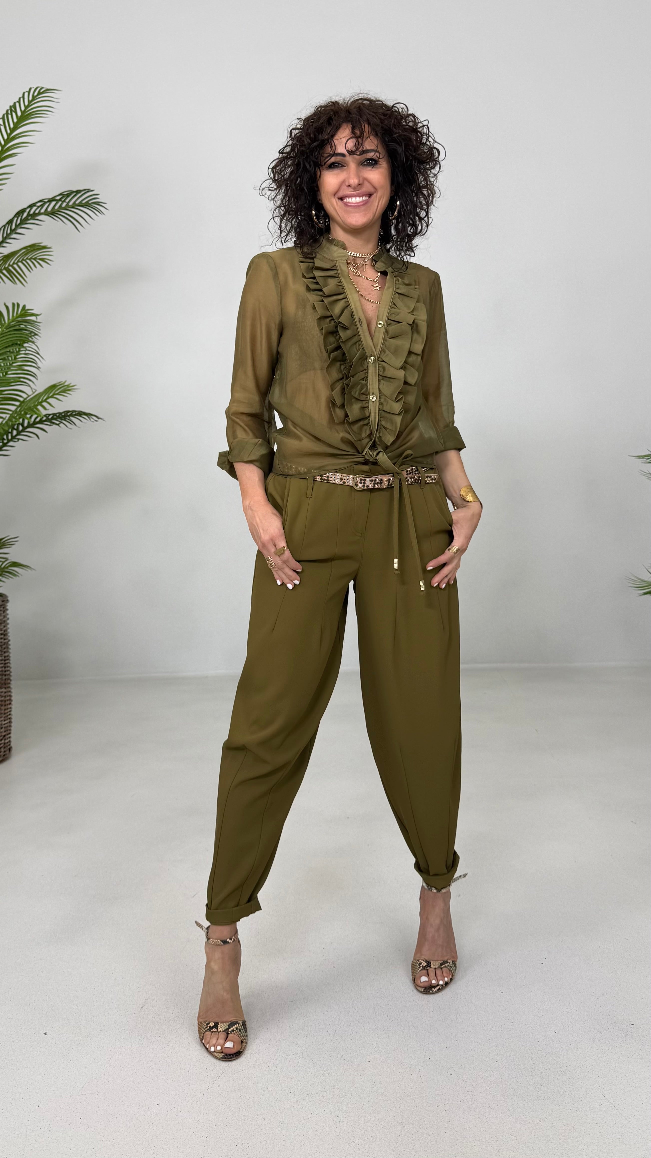 CAMICIA DOPPIA ROUCHES IN VOILE