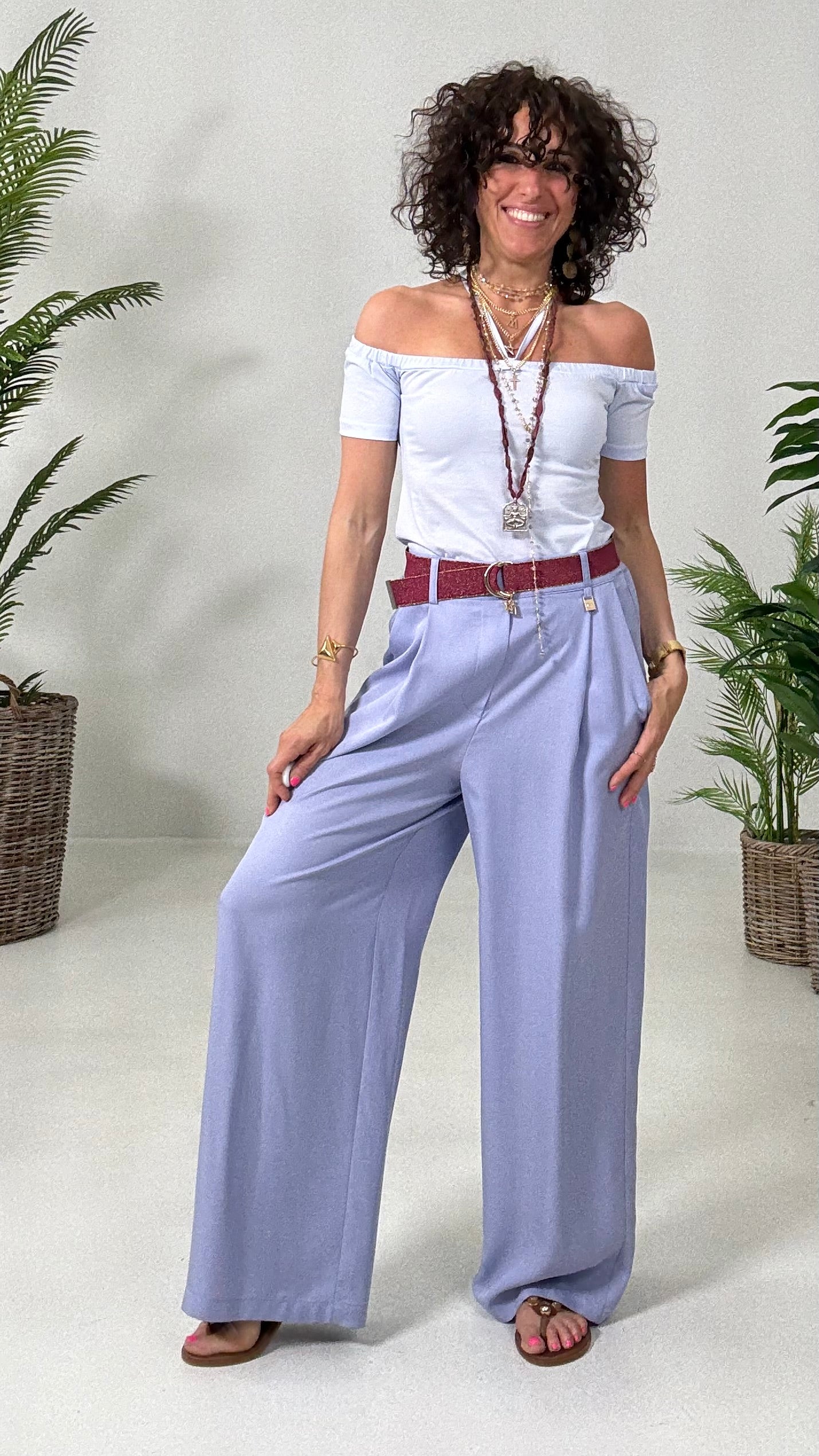 608 P25 AZZURRO SHIFFER CON LACCIO COLLO IN JERSEY COTONE MODAL