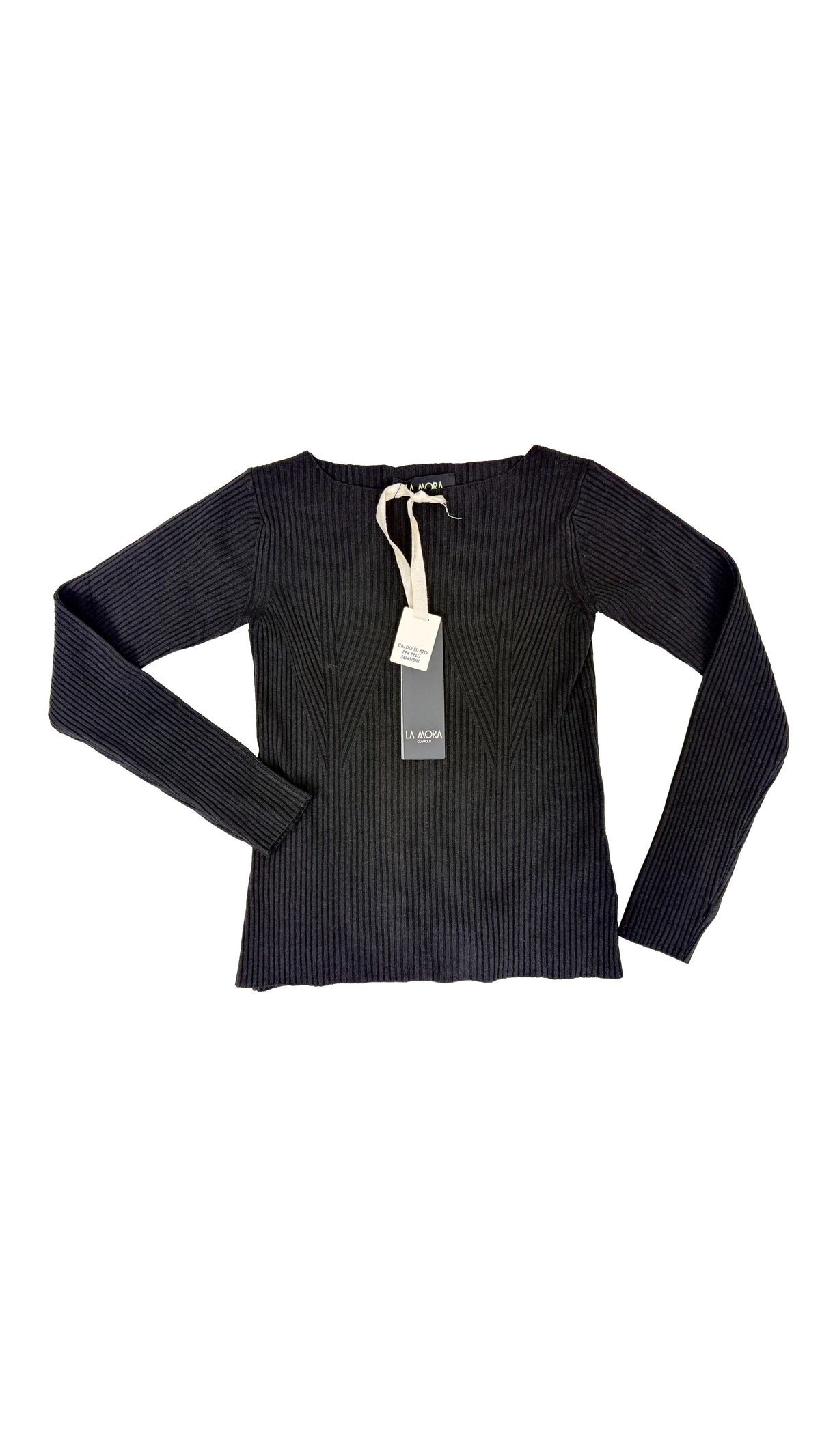 MAGLIA COSTINA SLIM SCOLLO A BARCHETTA IN CALDA VISCOSA