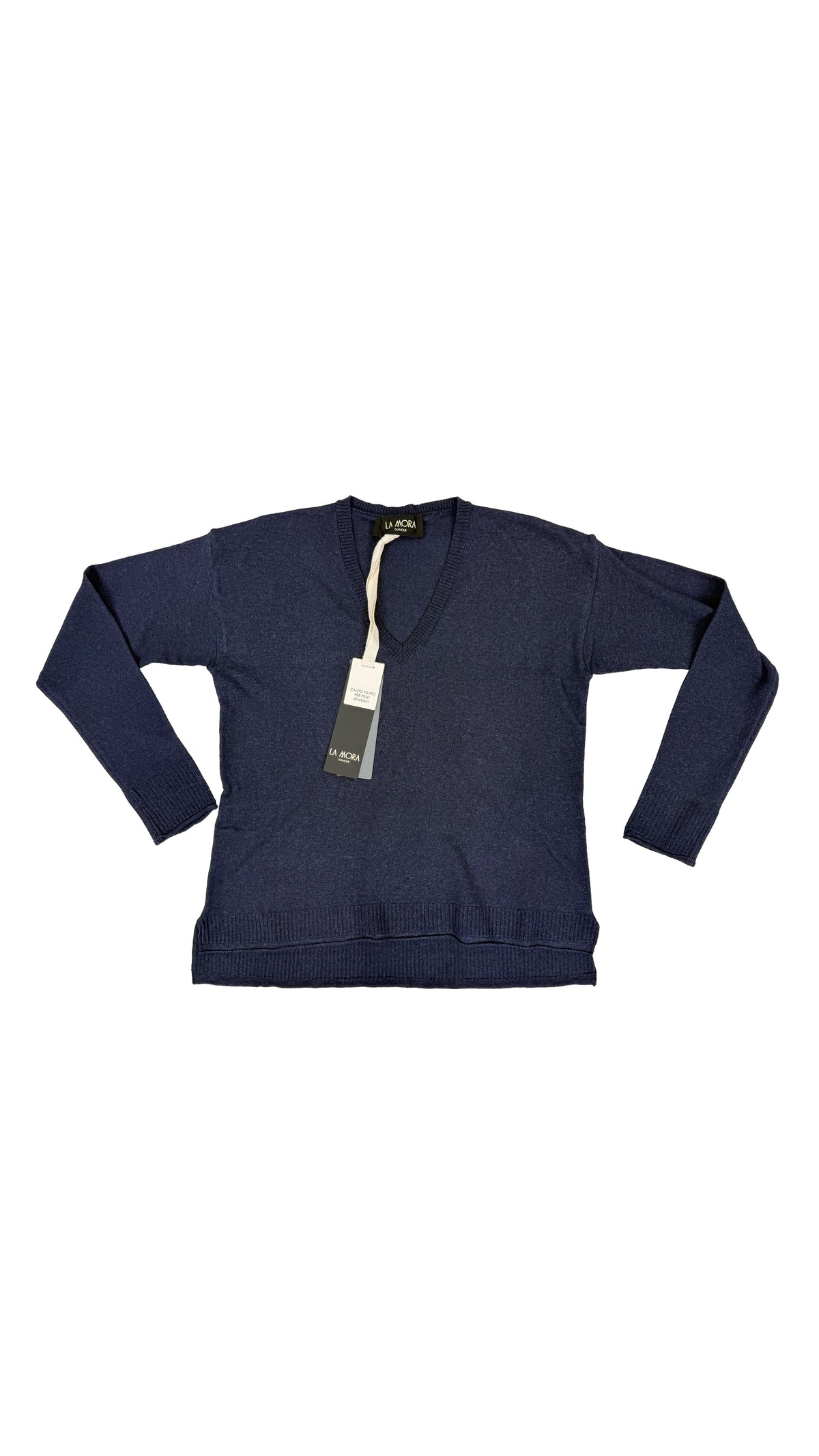 MAGLIA QUADRATA CON SCOLLO A V IN CALDA VISCOSA
