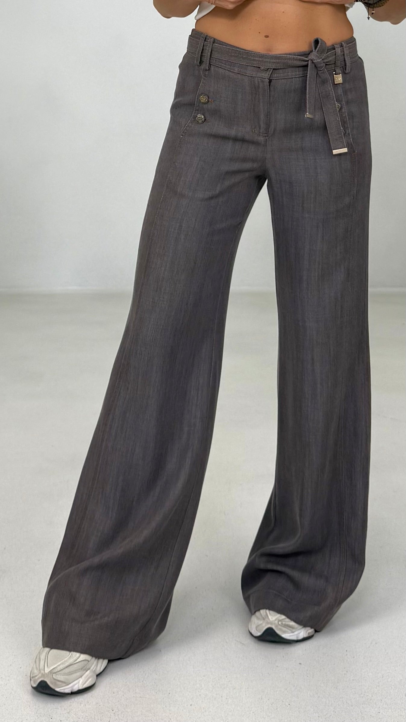PALAZZO IN JEANS LYOCELL CON CINTURA
