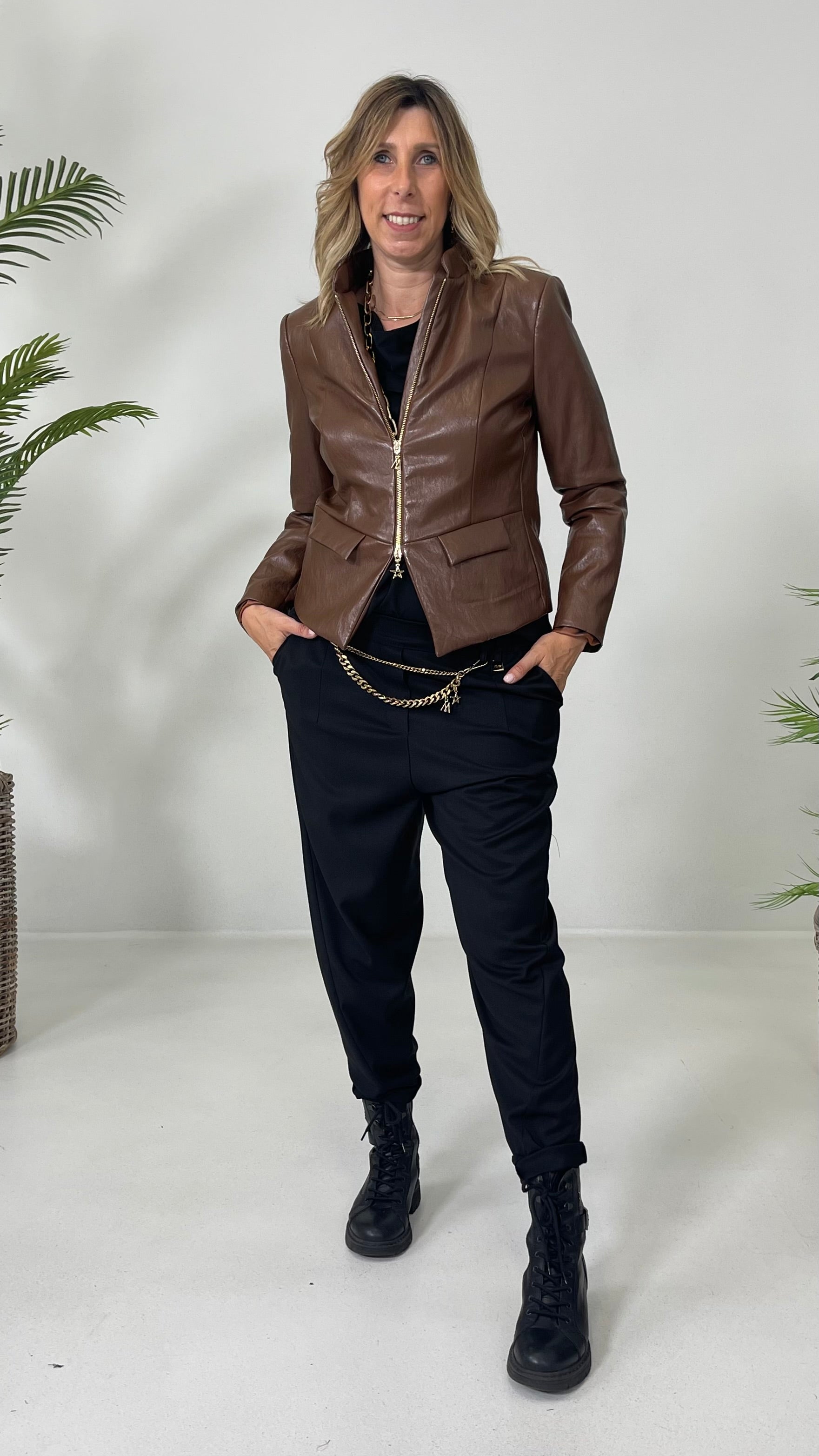 BAGGY CAVALLO BASSO IN FLANELLA PETTINATA