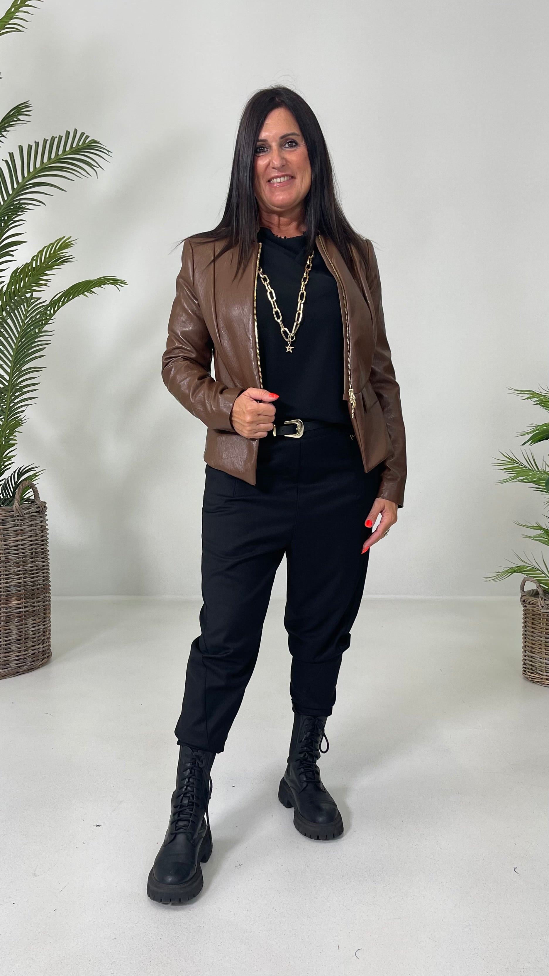 BAGGY CAVALLO BASSO IN FLANELLA PETTINATA