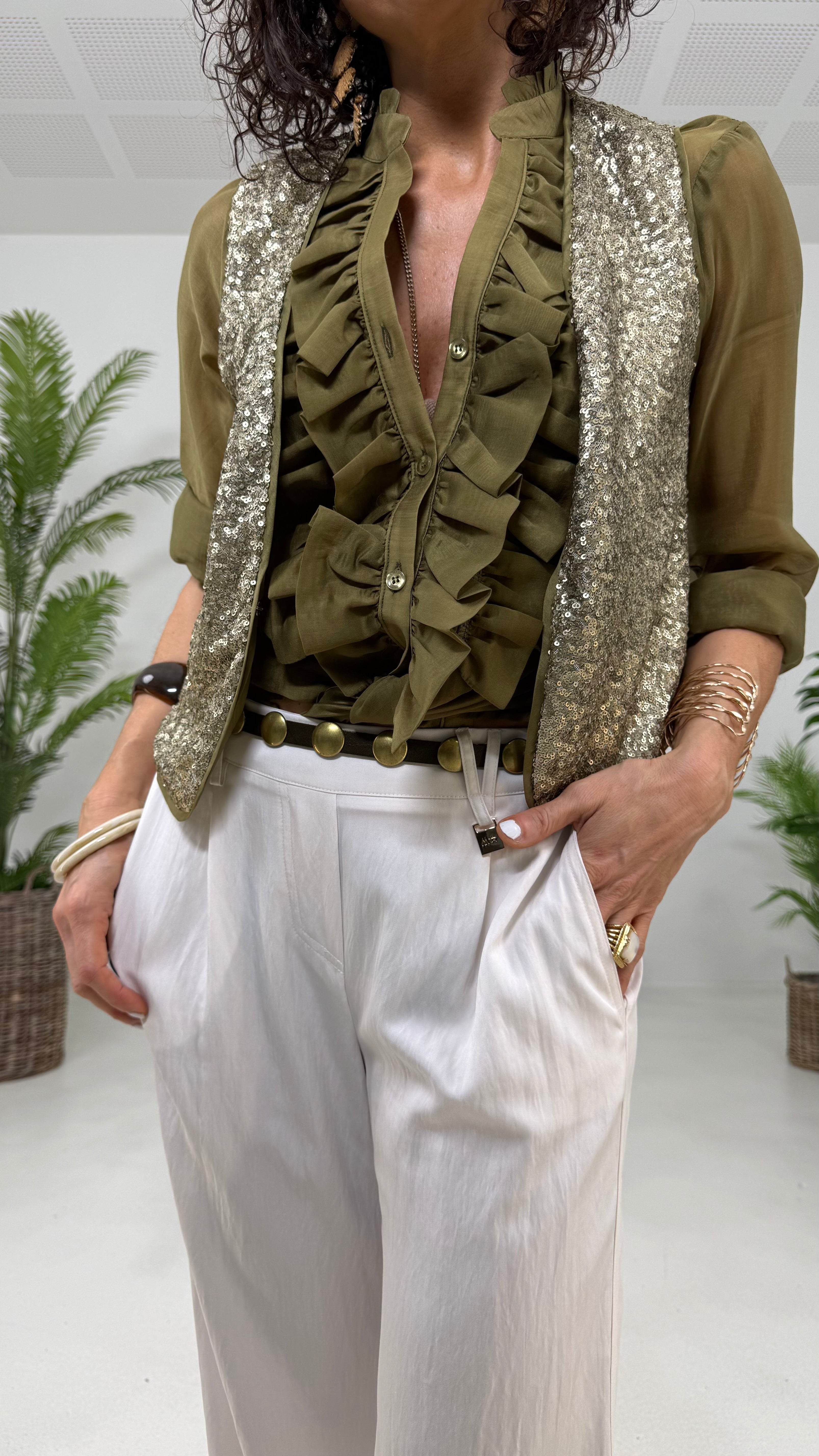 CAMICIA DOPPIA ROUCHES IN VOILE
