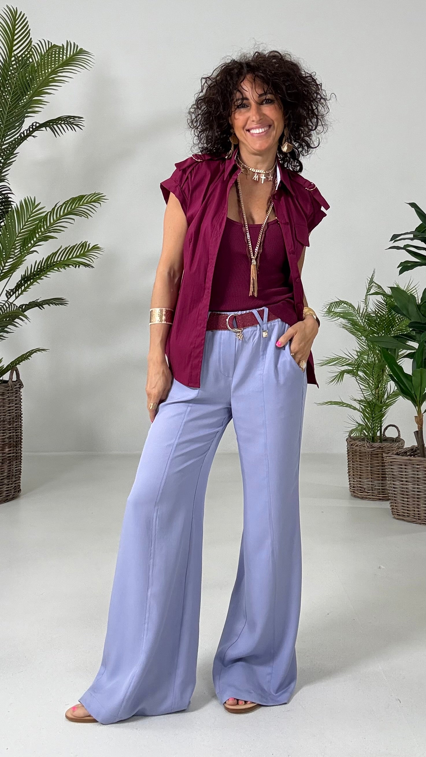 706 P25 AMARANTO CAMICIA CON MANICA SCESA IN PELLE D UOVO